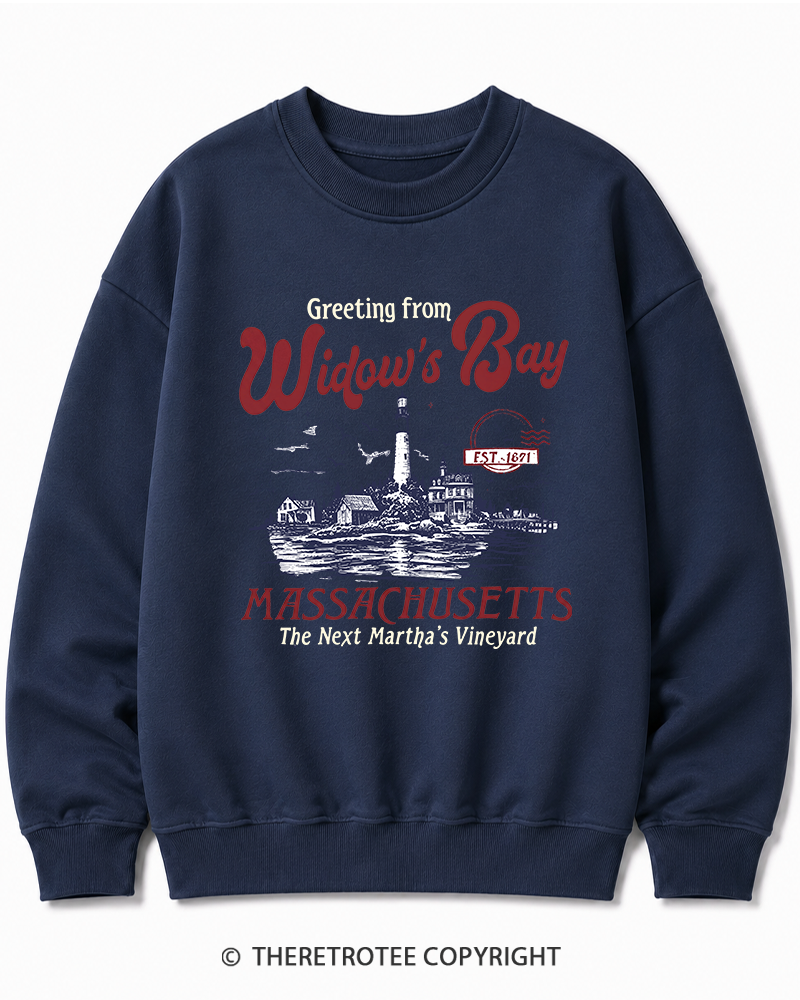 TheRetroTee Getting On Widow’s Bay 1980s Halloween Cotton Sweatshirt