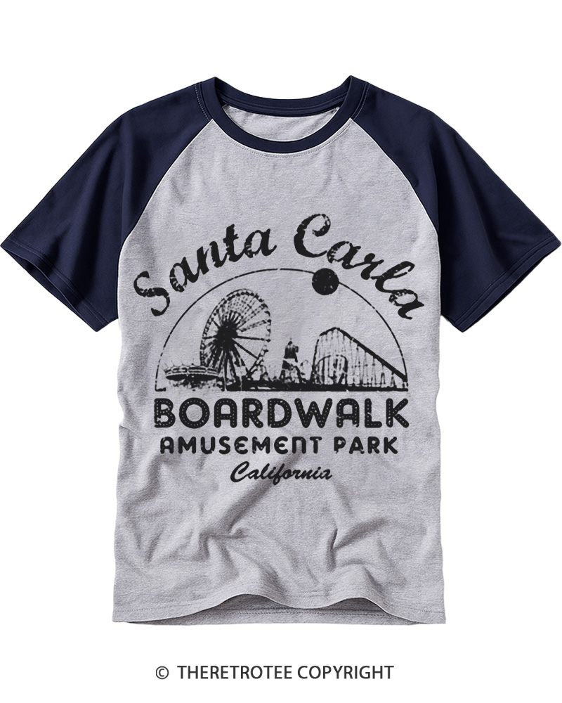 TheRetroTee Santa Carla Amusement Park 1980s Raglan Baseball T-Shirt