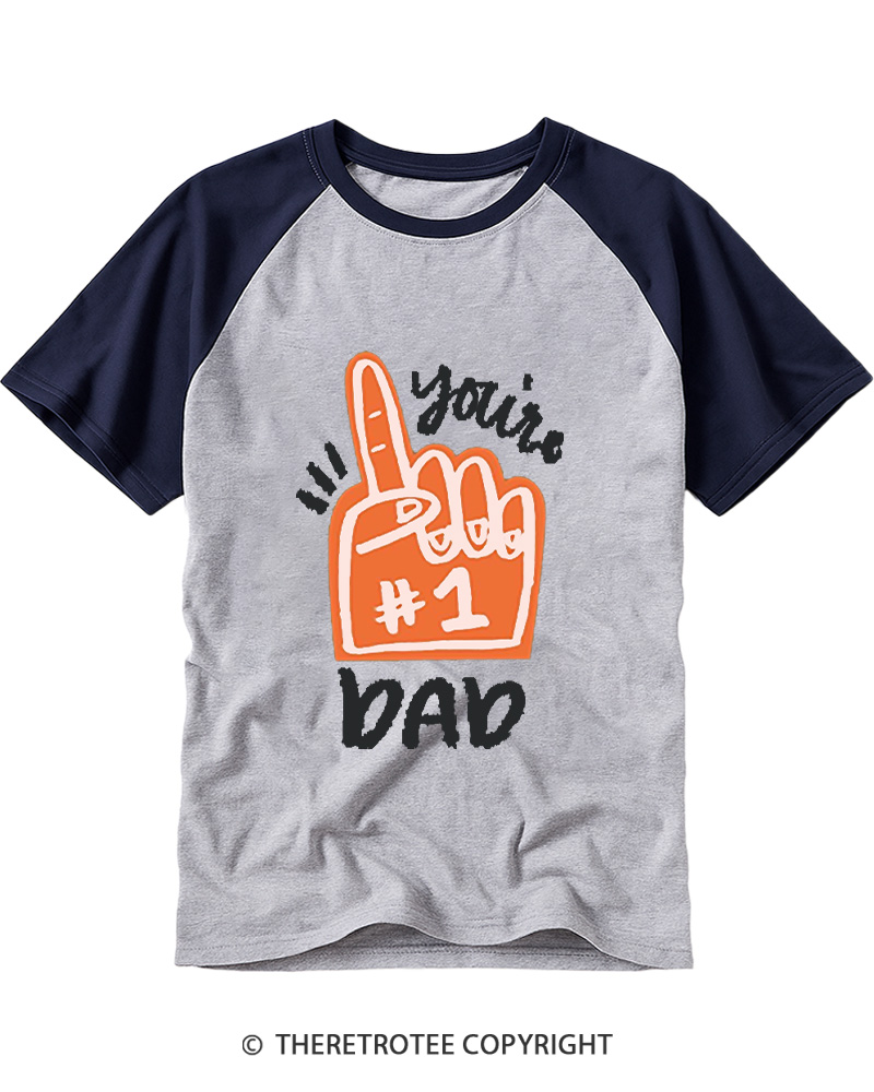 TheRetroTee You're #1 Dad 1990s Raglan Baseball T-Shirt