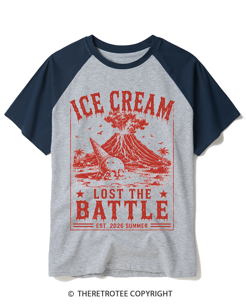 TheRetroTee Human Volcano 1970s Raglan Baseball T-Shirt