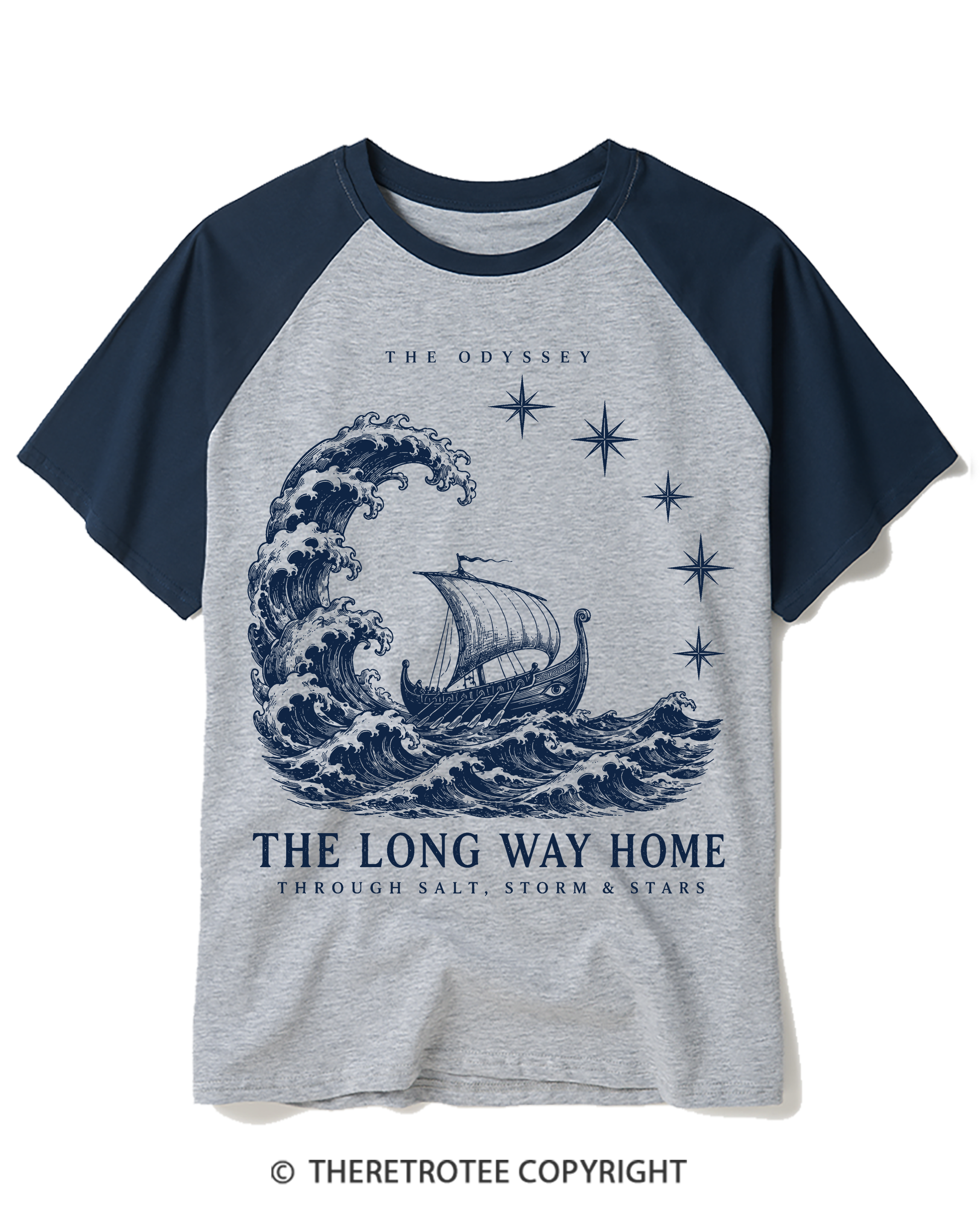 TheRetroTee Classical the Odyssey Raglan Baseball T-Shirt