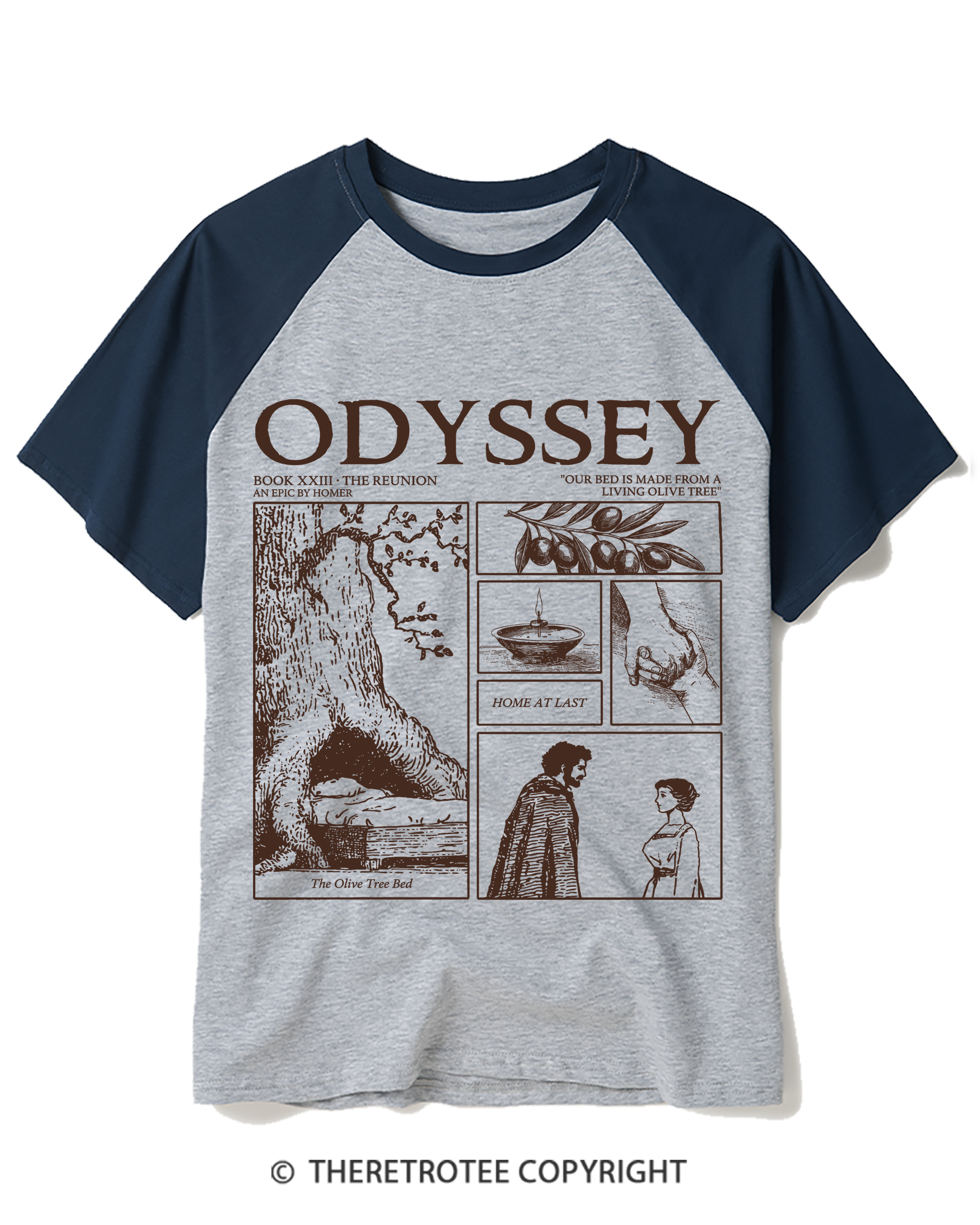 TheRetroTee Vintage Odyssey Raglan Baseball T-Shirt
