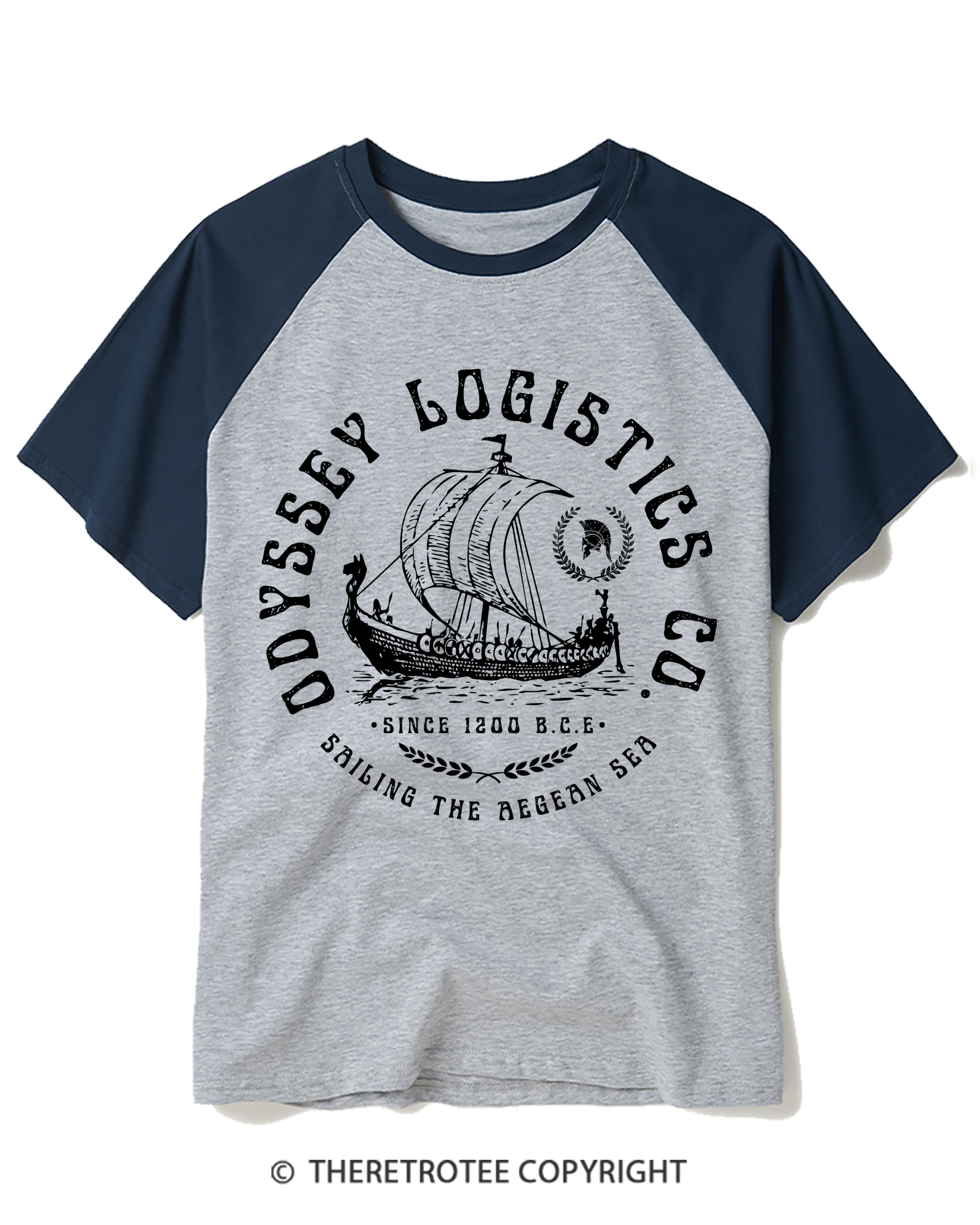 TheRetroTee Odyssey Logistics Co Raglan Baseball T-Shirt