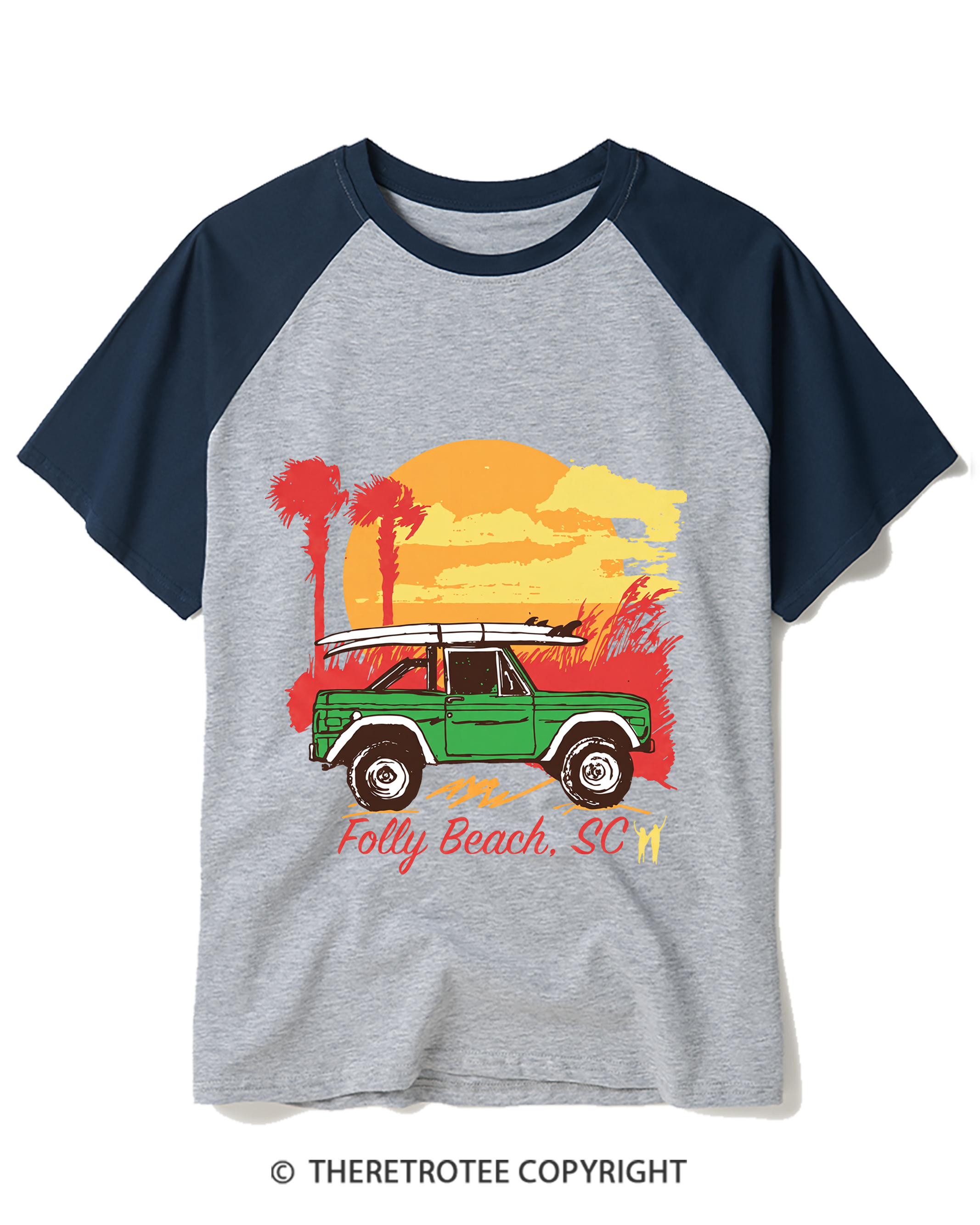 TheRetroTee Rosarito Mexico Raglan Baseball T-Shirt