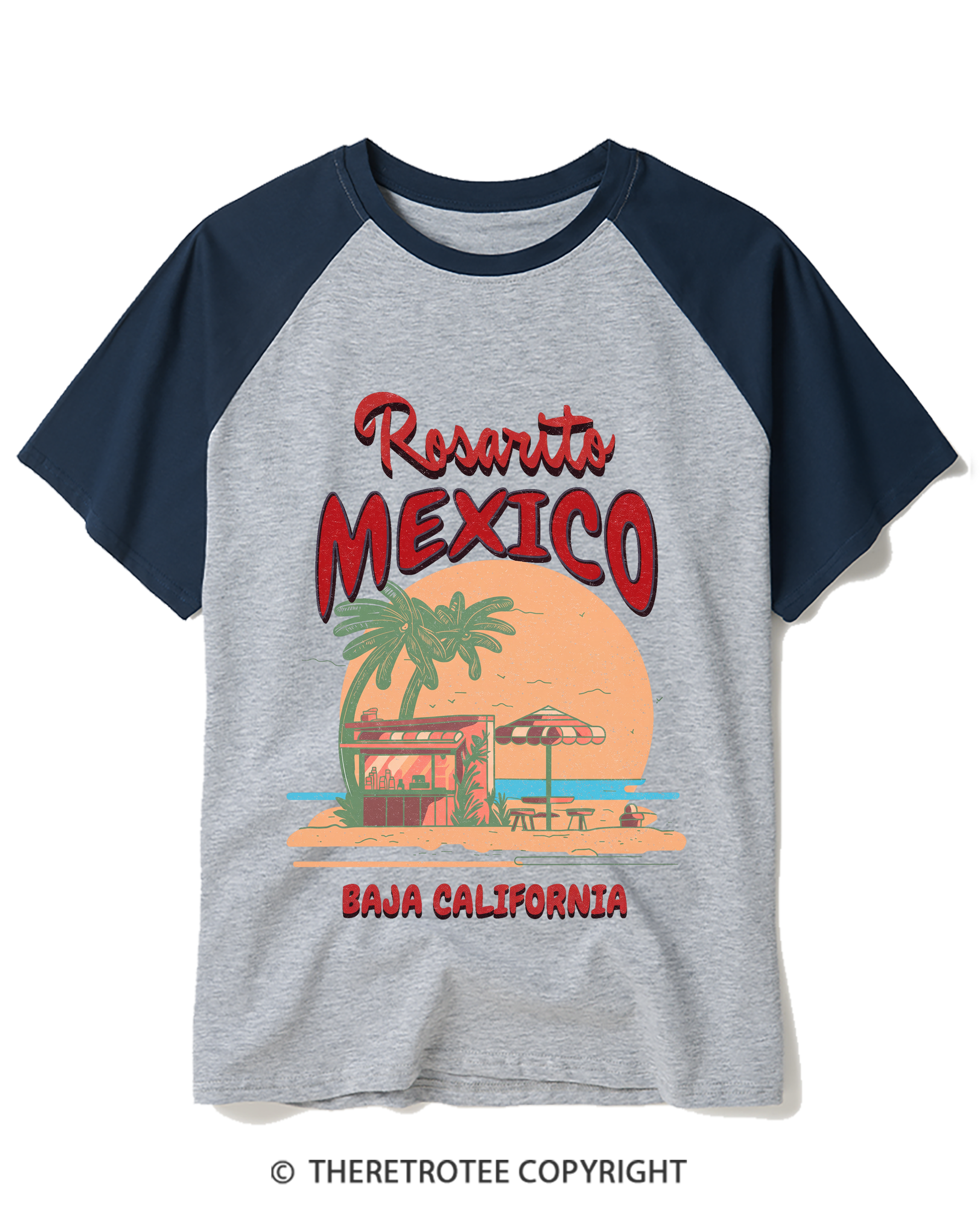TheRetroTee Folly Beach Bronco Life Raglan Baseball T-Shirt