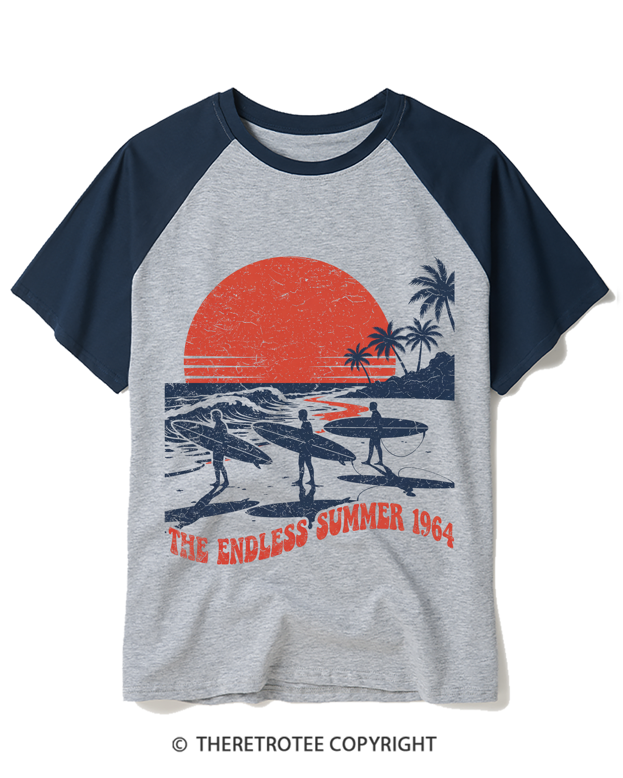TheRetroTee The Endless Summer 1964Raglan Baseball T-Shirt