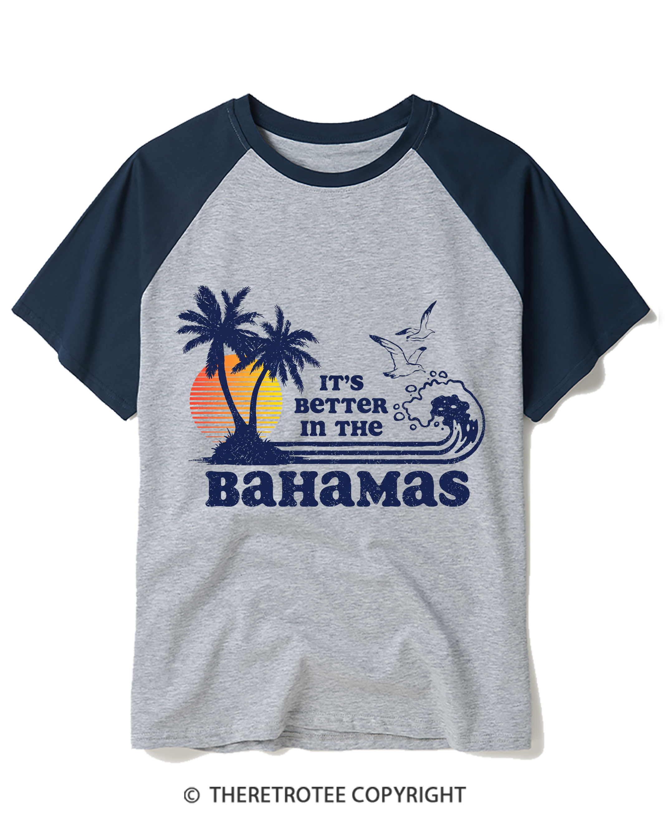 TheRetroTee It's Better in the Bahamas Raglan Baseball T-Shirt