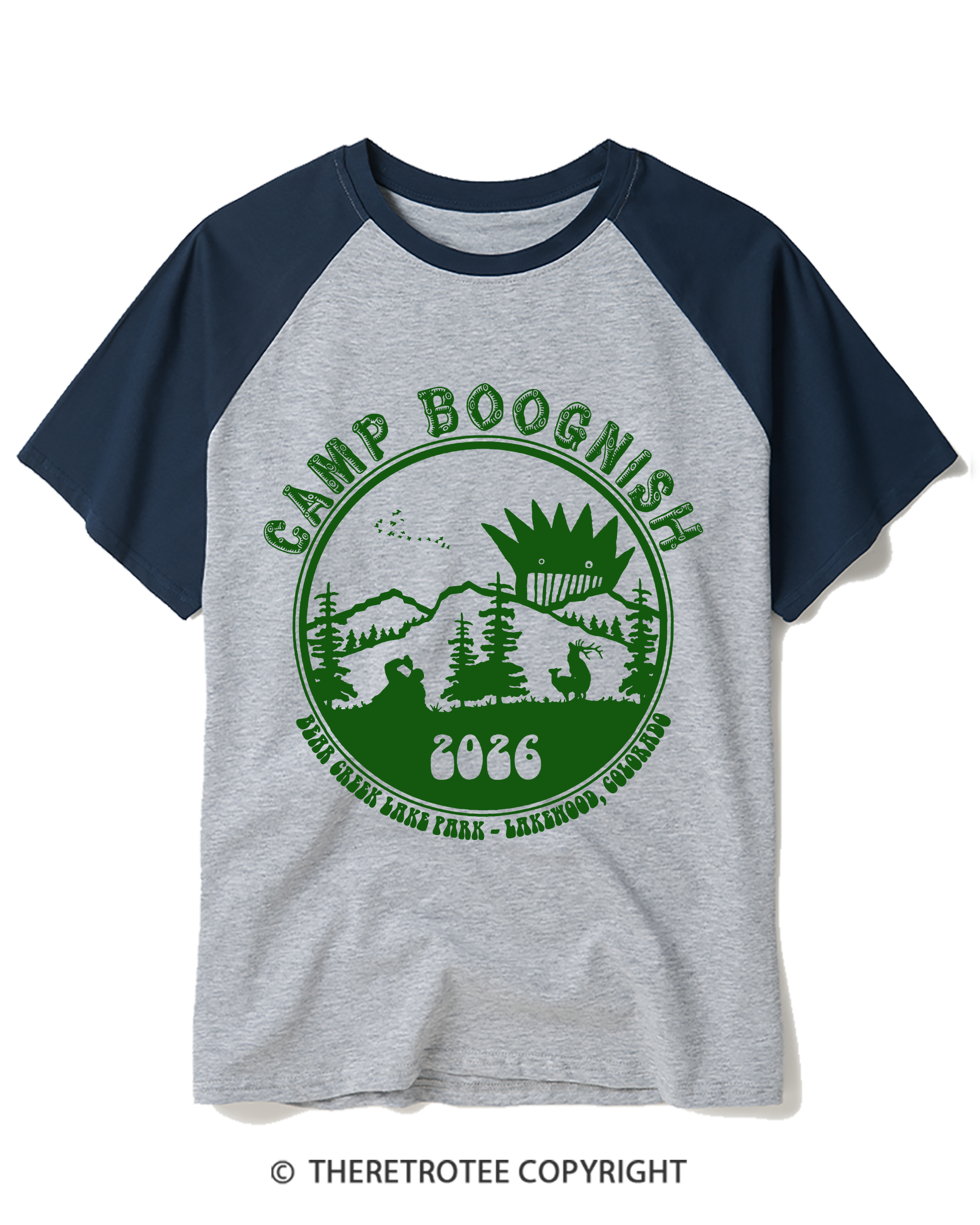TheRetroTee ADVENTURE CAMP FOR YOUNG CAMPERS Raglan Baseball T-Shirt