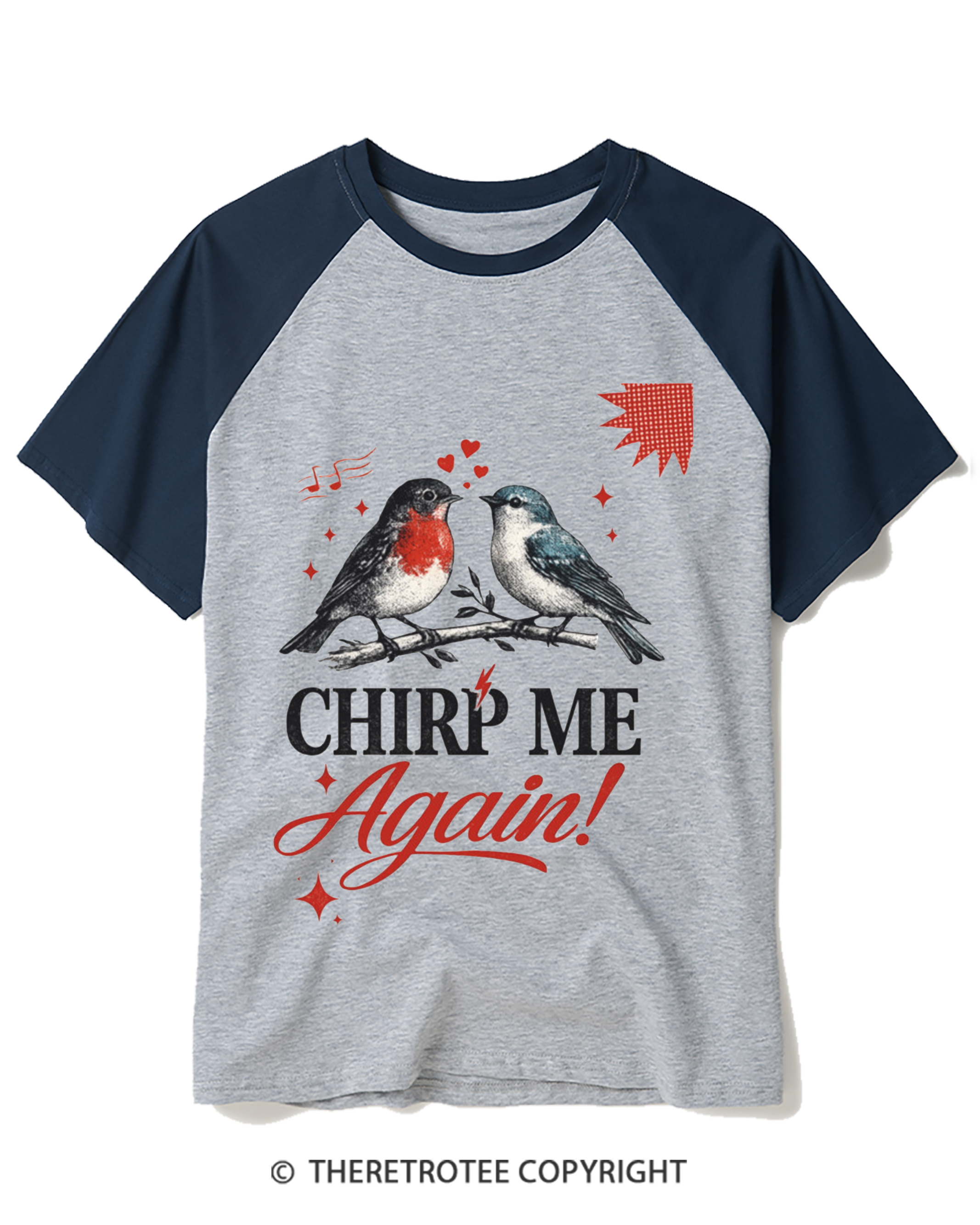 TheRetroTee Chirp Me Again Raglan Baseball T-Shirt