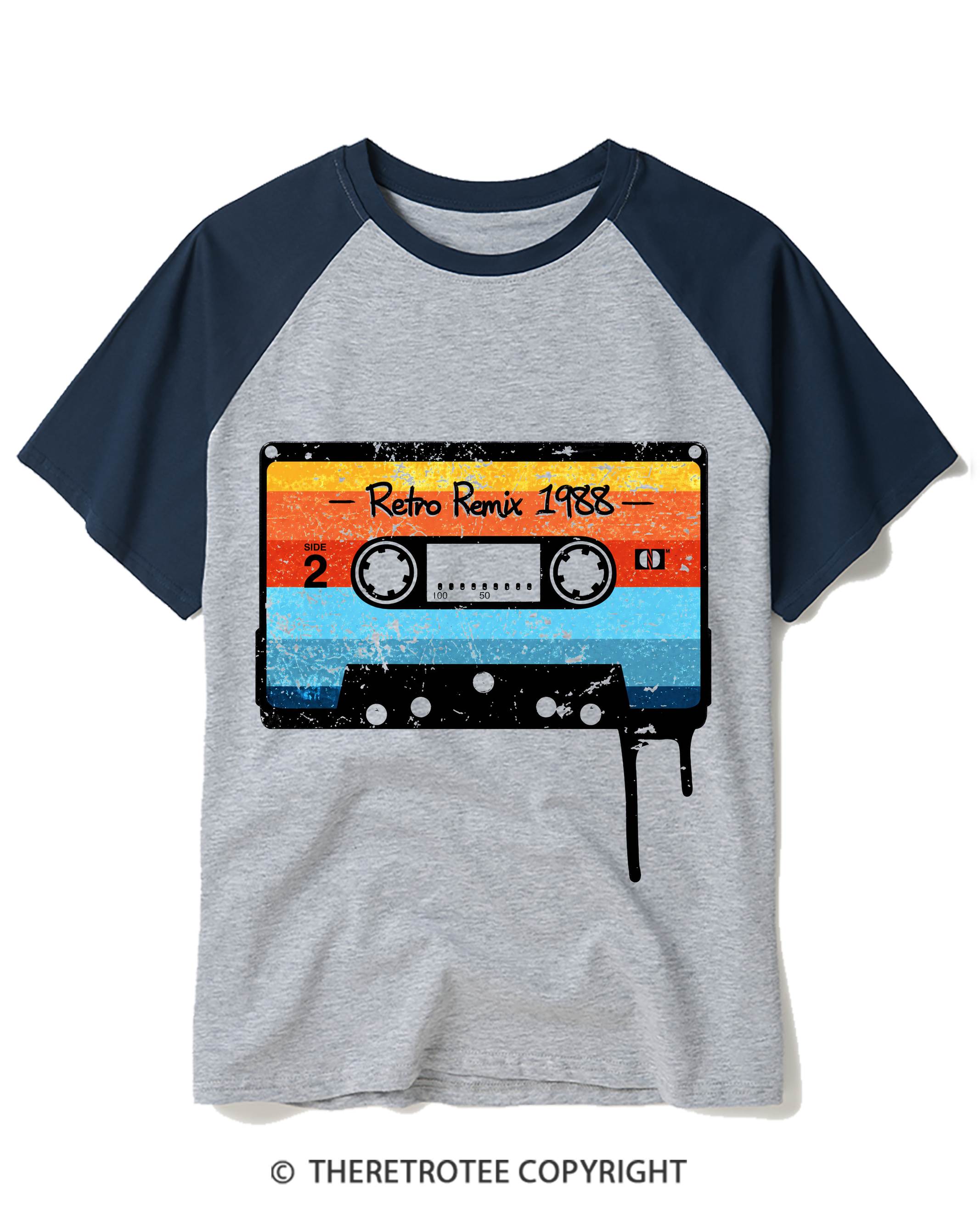TheRetroTee Retro Remix 1988 Raglan Baseball T-Shirt