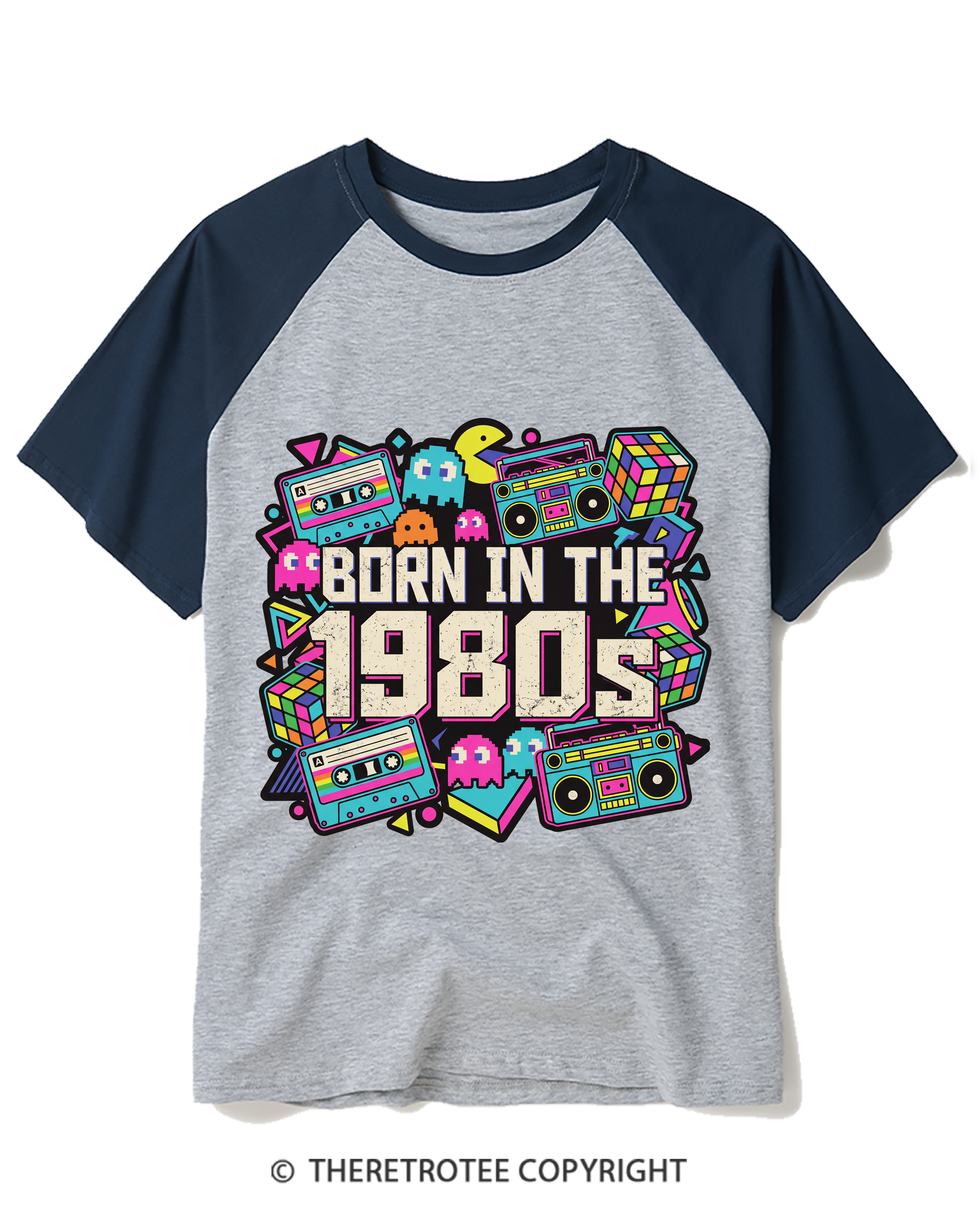 TheRetroTee Born in the 1980s Raglan Baseball T-Shirt
