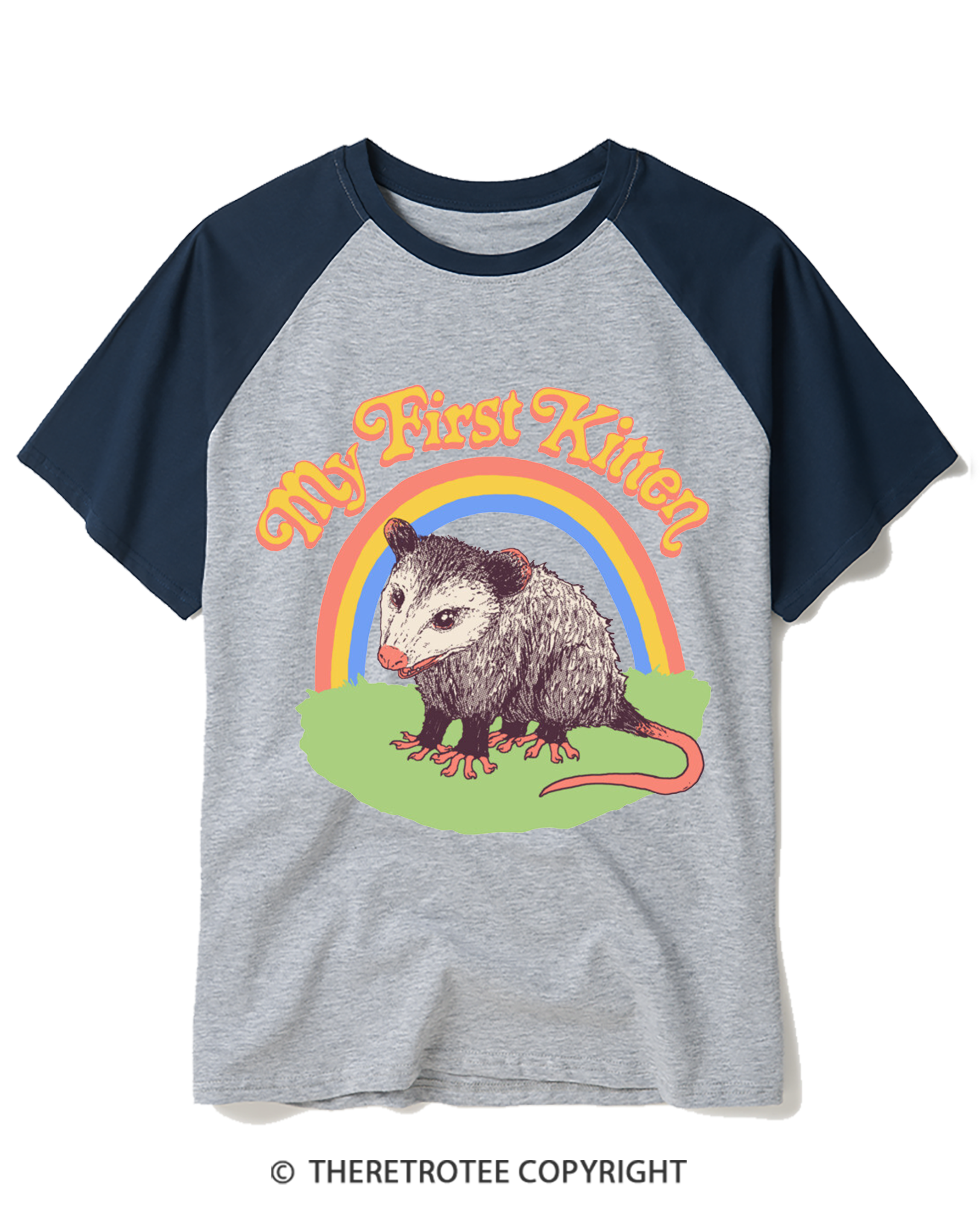 TheRetroTee My First Kitten Raglan Baseball T-Shirt