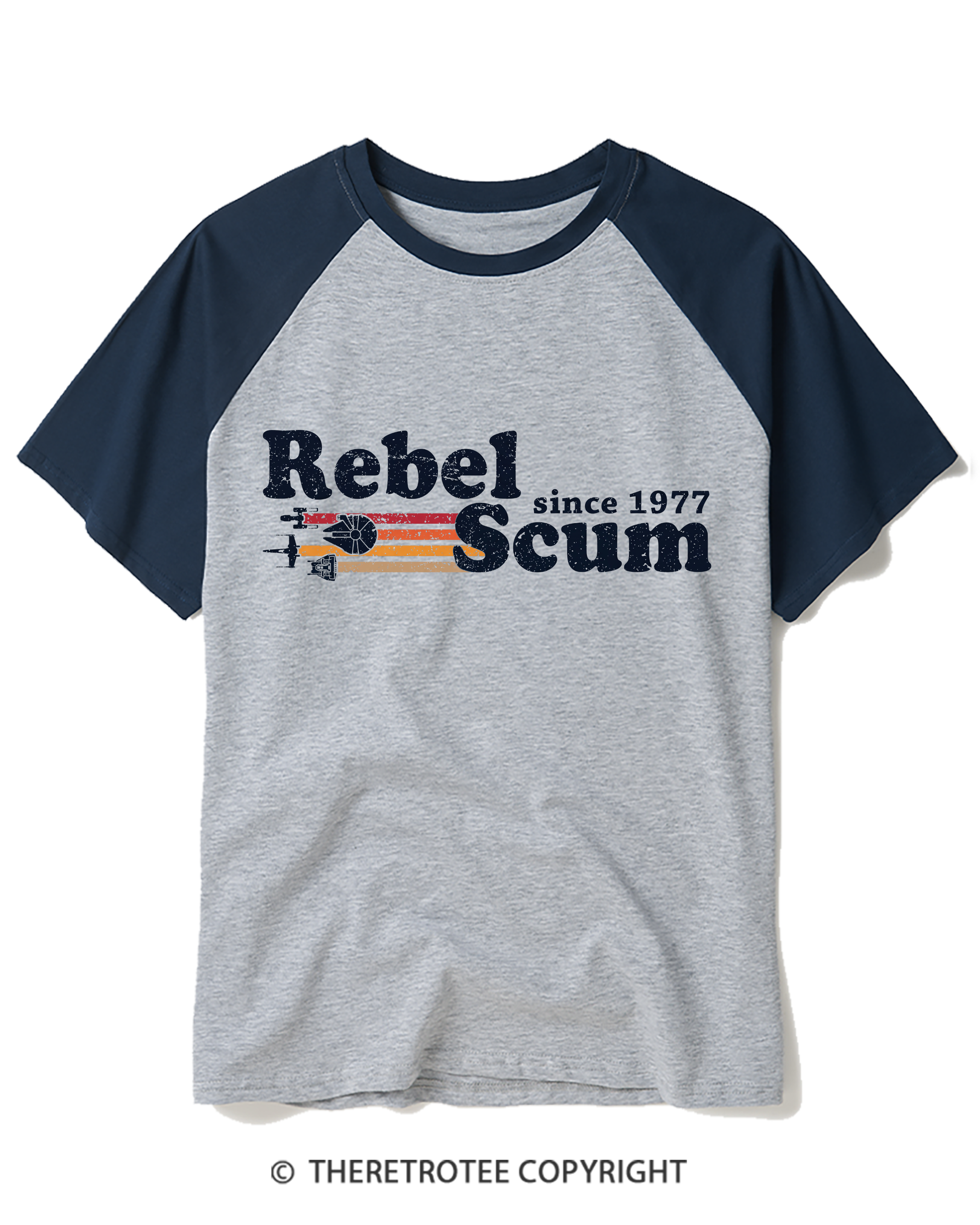 TheRetroTee Rebel Scum Since 1977 Raglan Baseball T-Shirt