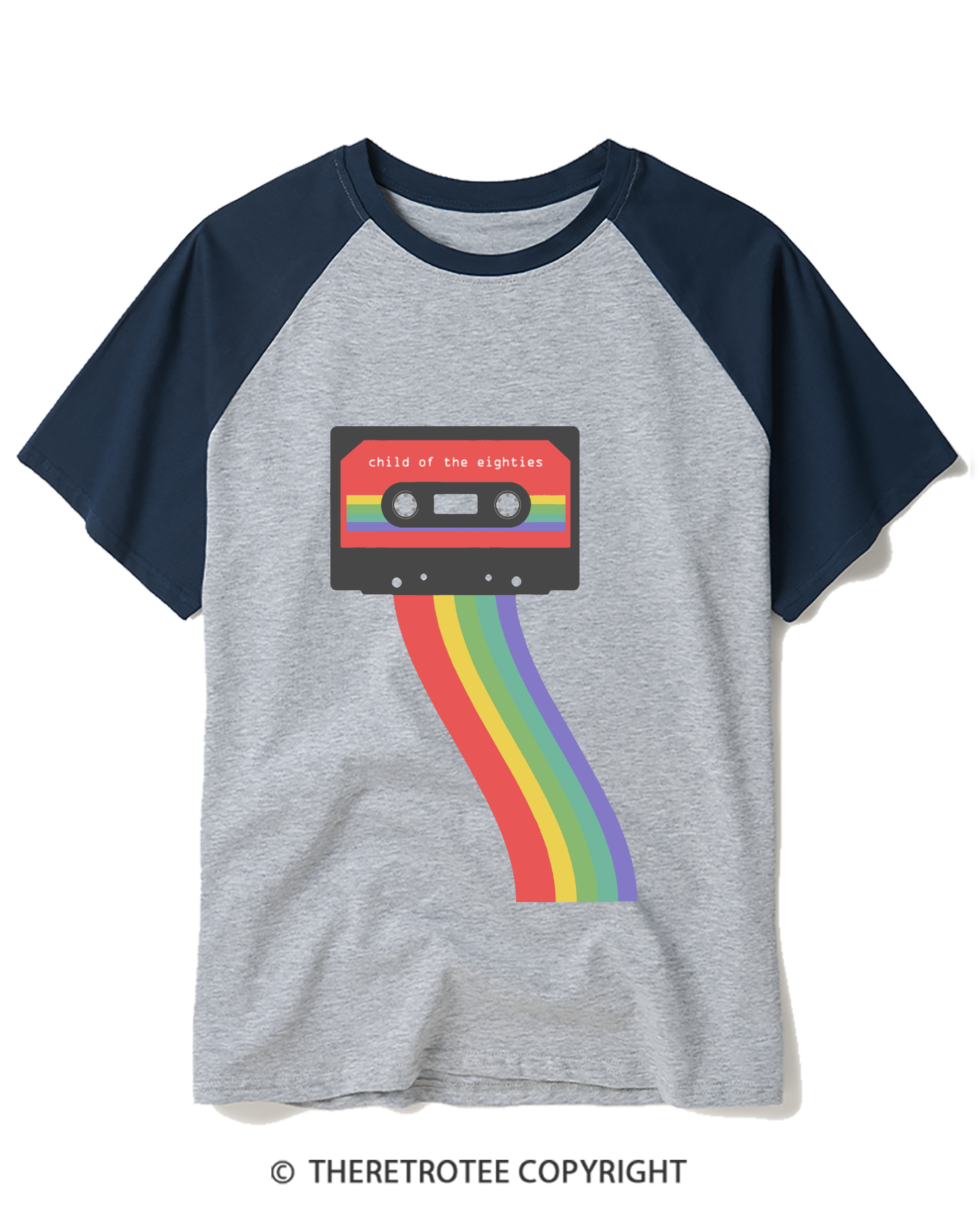 TheRetroTee Child Of The Eighties Raglan Baseball T-Shirt