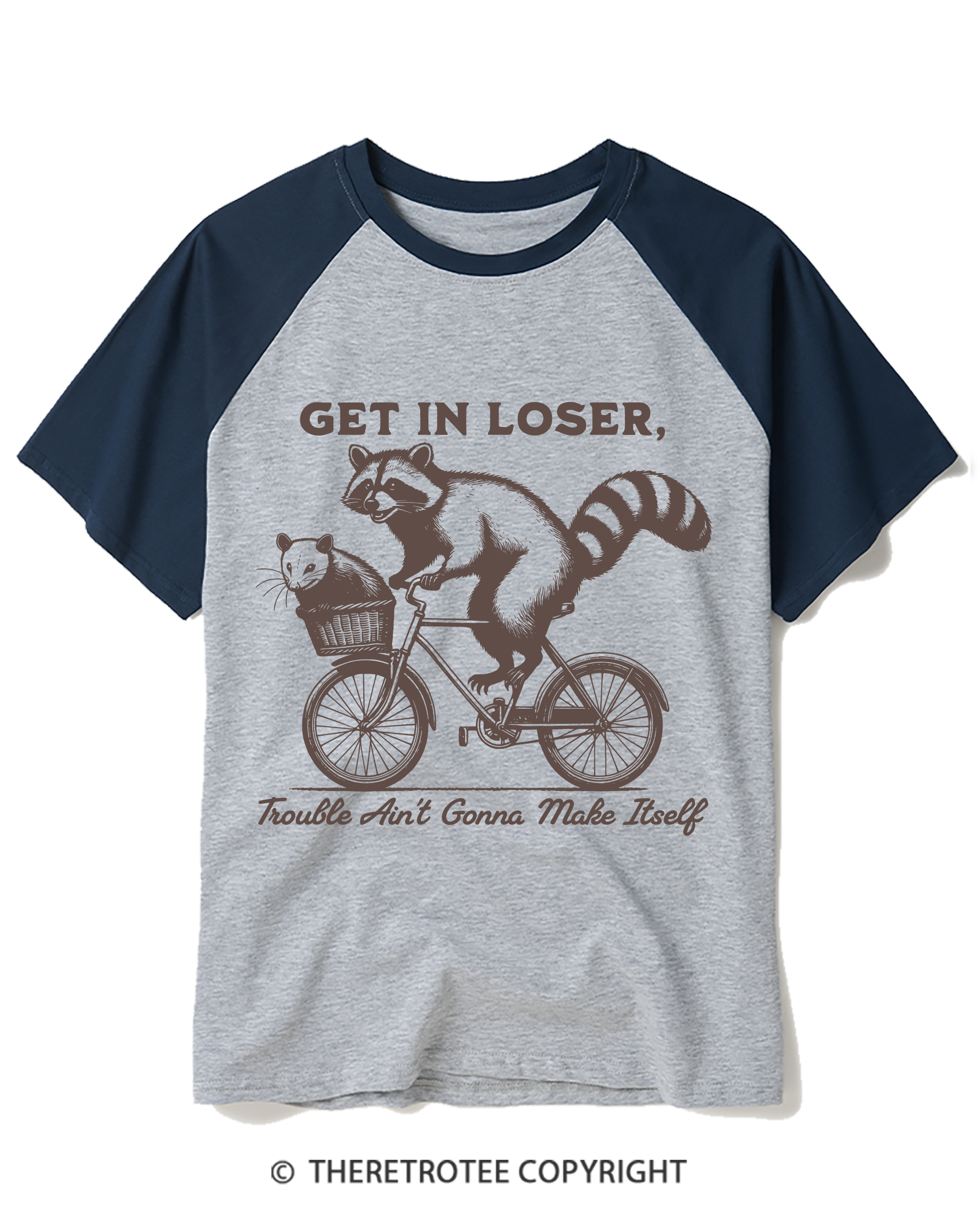 TheRetroTee Get In Loser Raglan Baseball T-Shirt