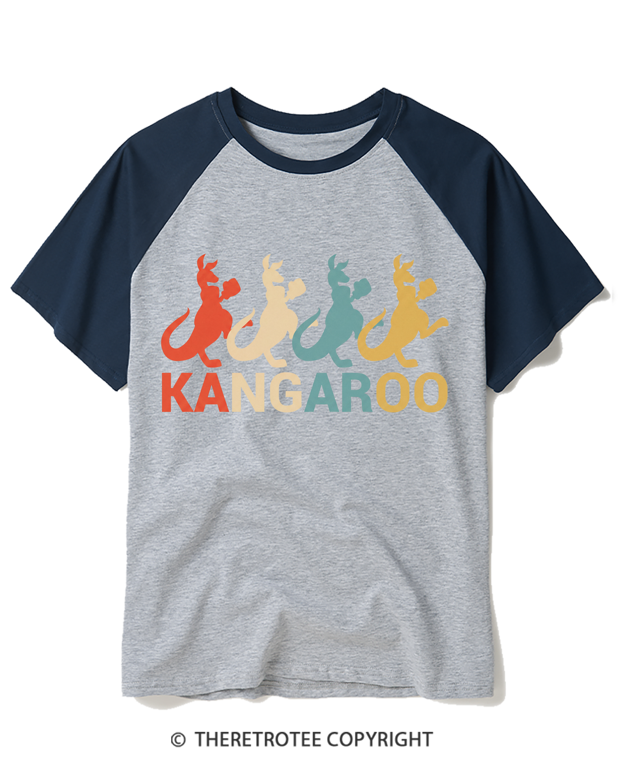 TheRetroTee Kangaroo Raglan Baseball T-Shirt