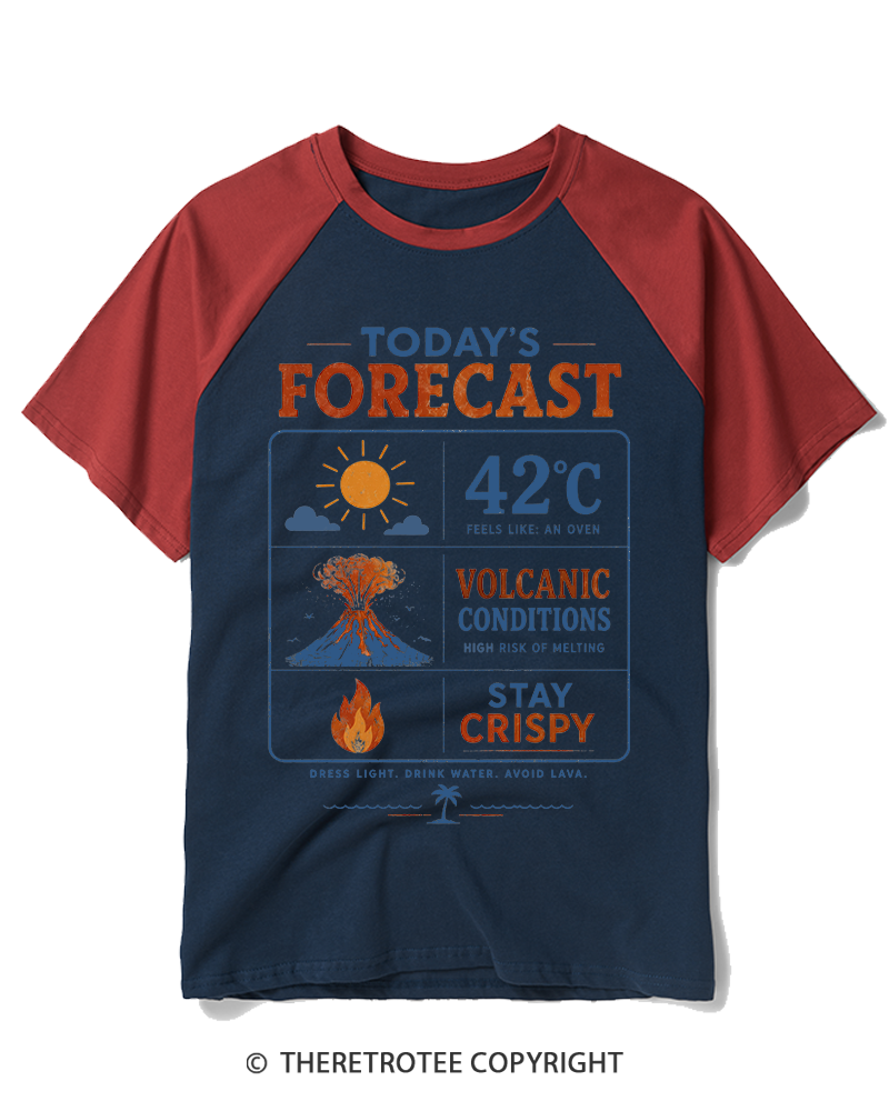 TheRetroTee Today's Forecast Heatwave Raglan Baseball T-Shirt