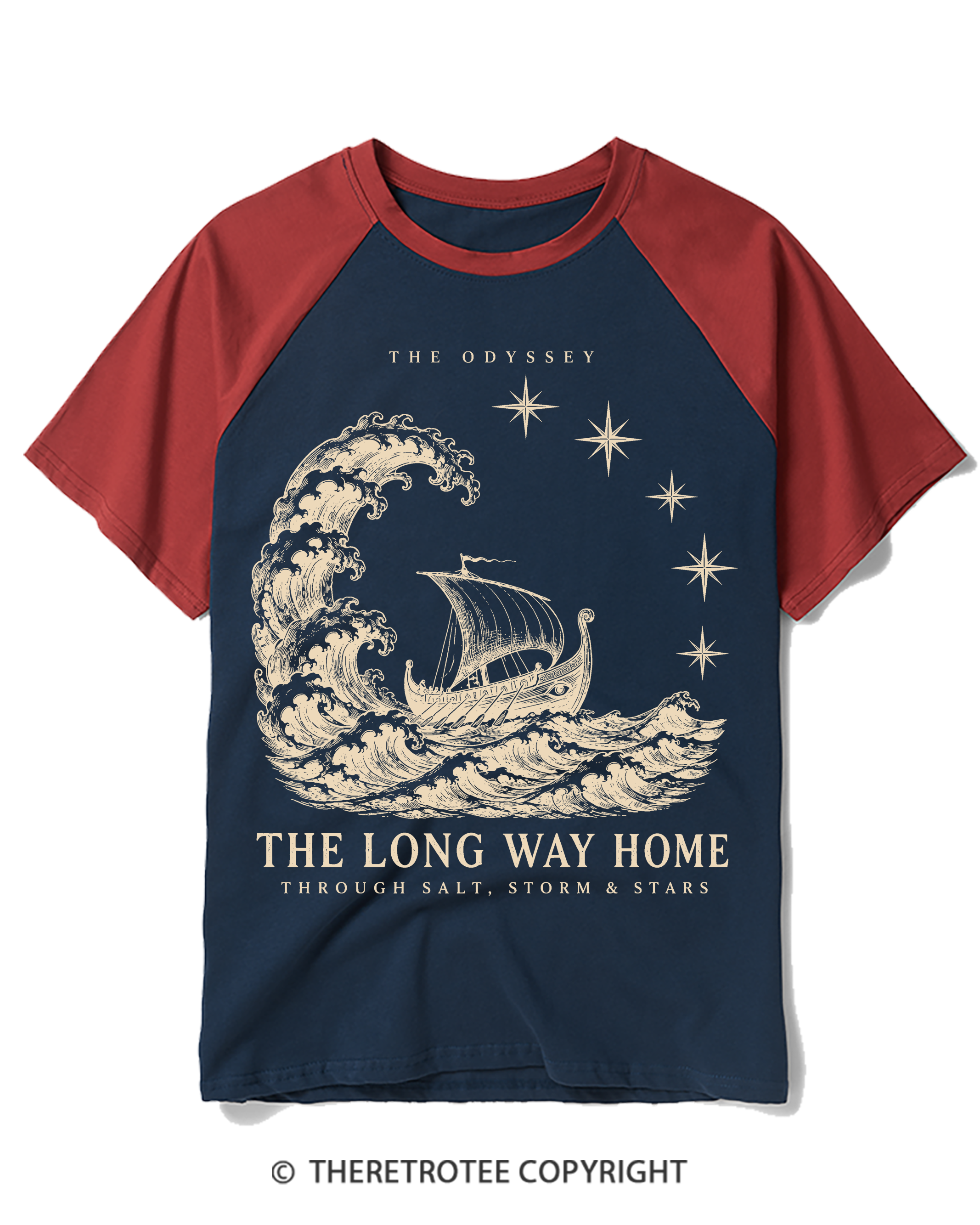 TheRetroTee Classical the Odyssey Raglan Baseball T-Shirt