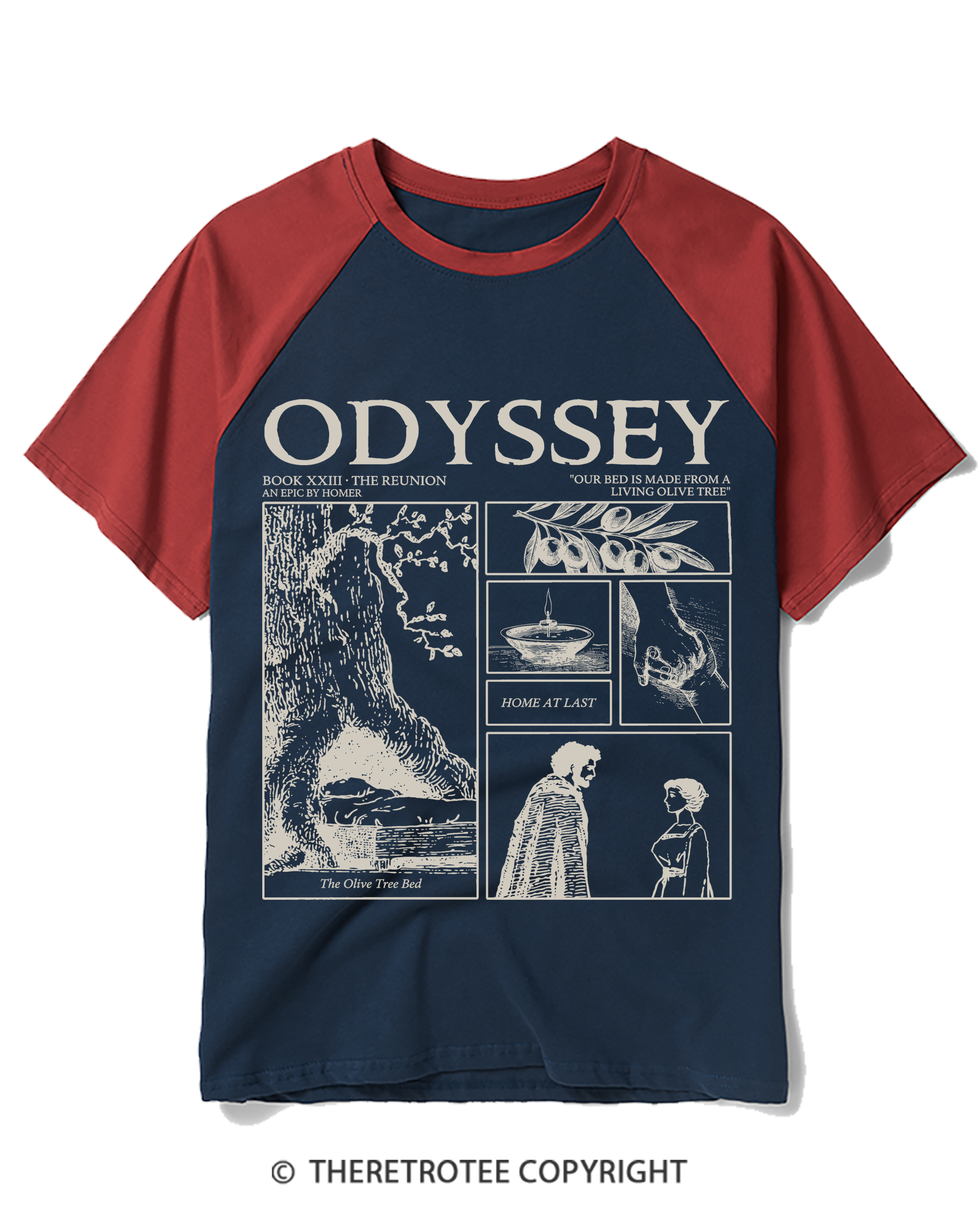 TheRetroTee Vintage Odyssey Raglan Baseball T-Shirt