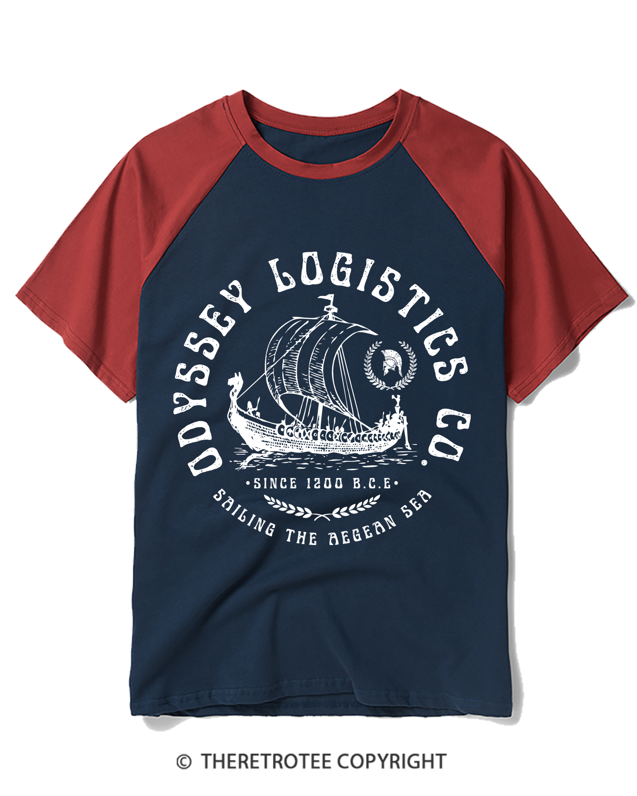 TheRetroTee Odyssey Logistics Co Raglan Baseball T-Shirt