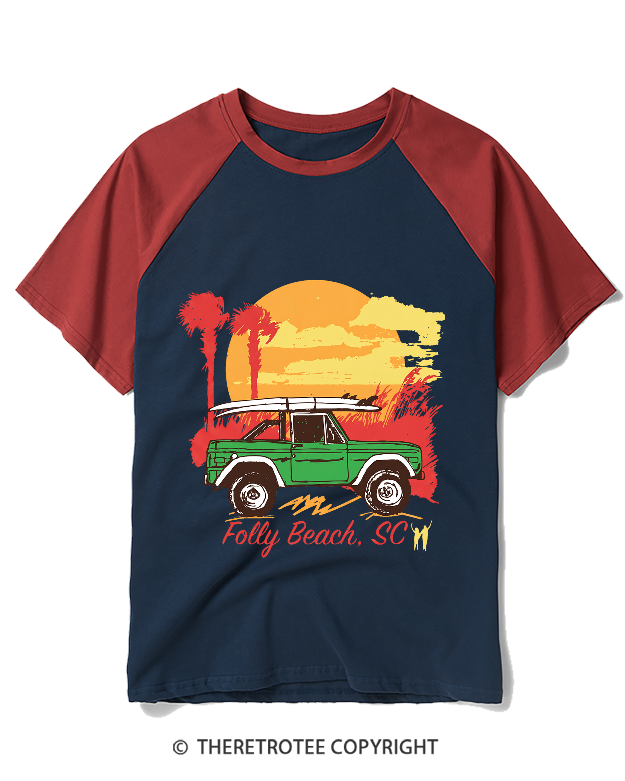 TheRetroTee Rosarito Mexico Raglan Baseball T-Shirt