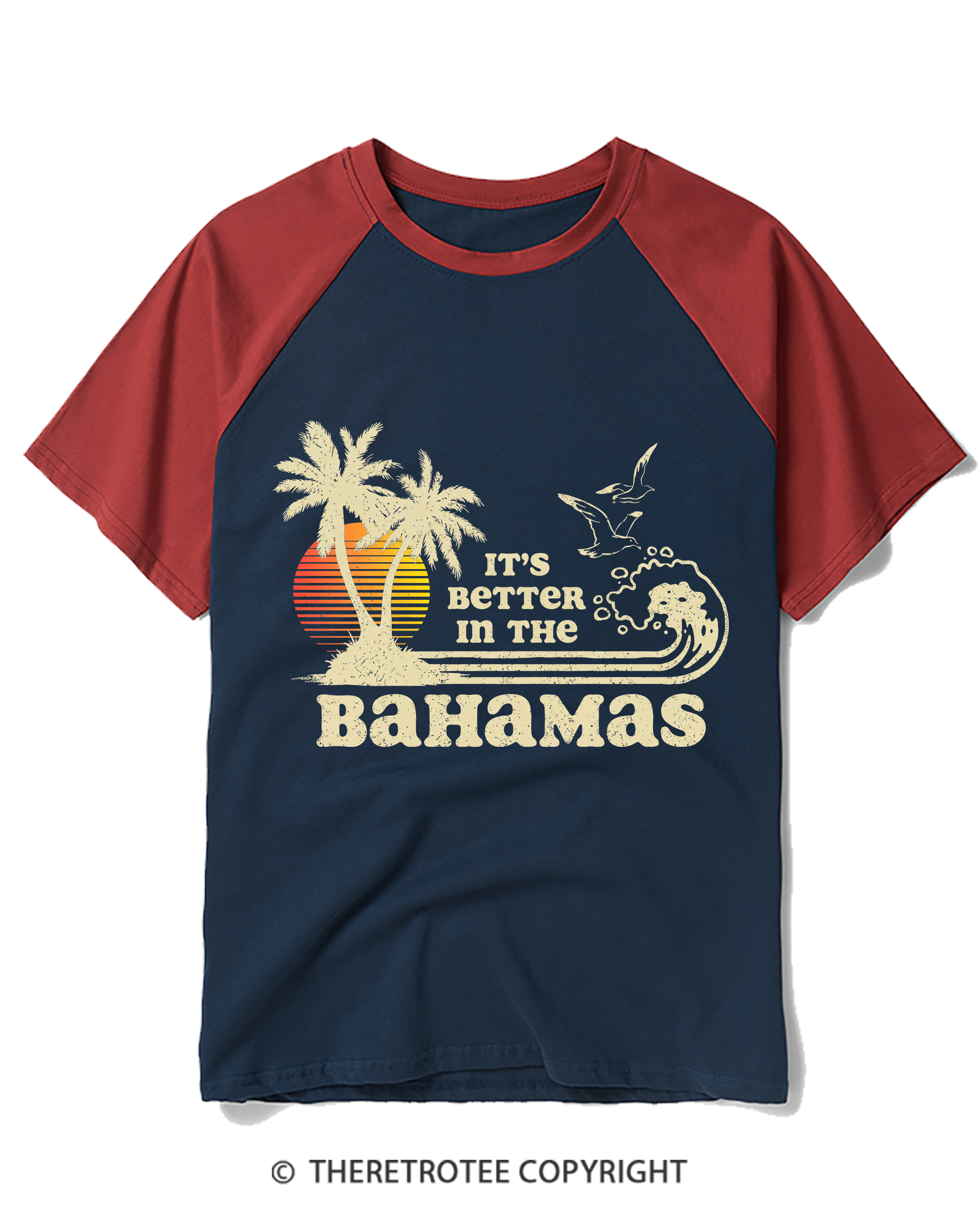 TheRetroTee It's Better in the Bahamas Raglan Baseball T-Shirt
