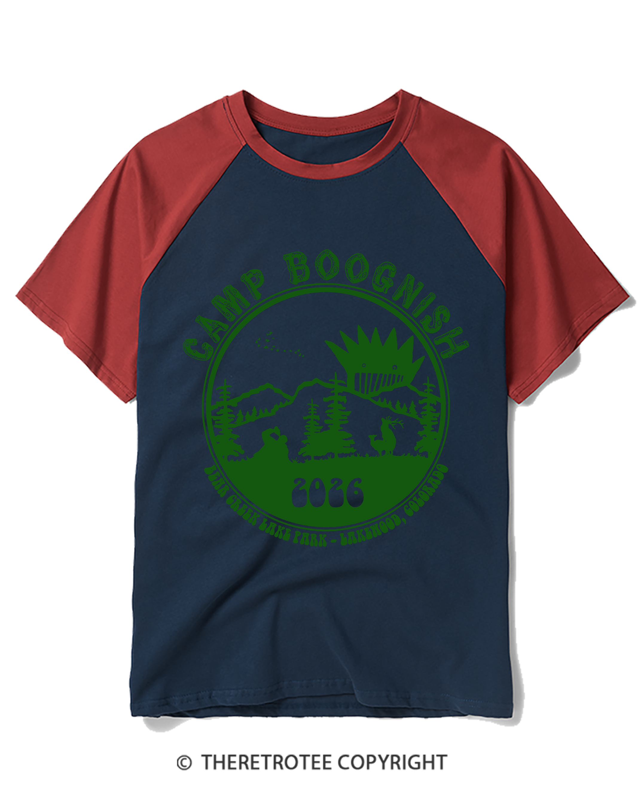 TheRetroTee ADVENTURE CAMP FOR YOUNG CAMPERS Raglan Baseball T-Shirt