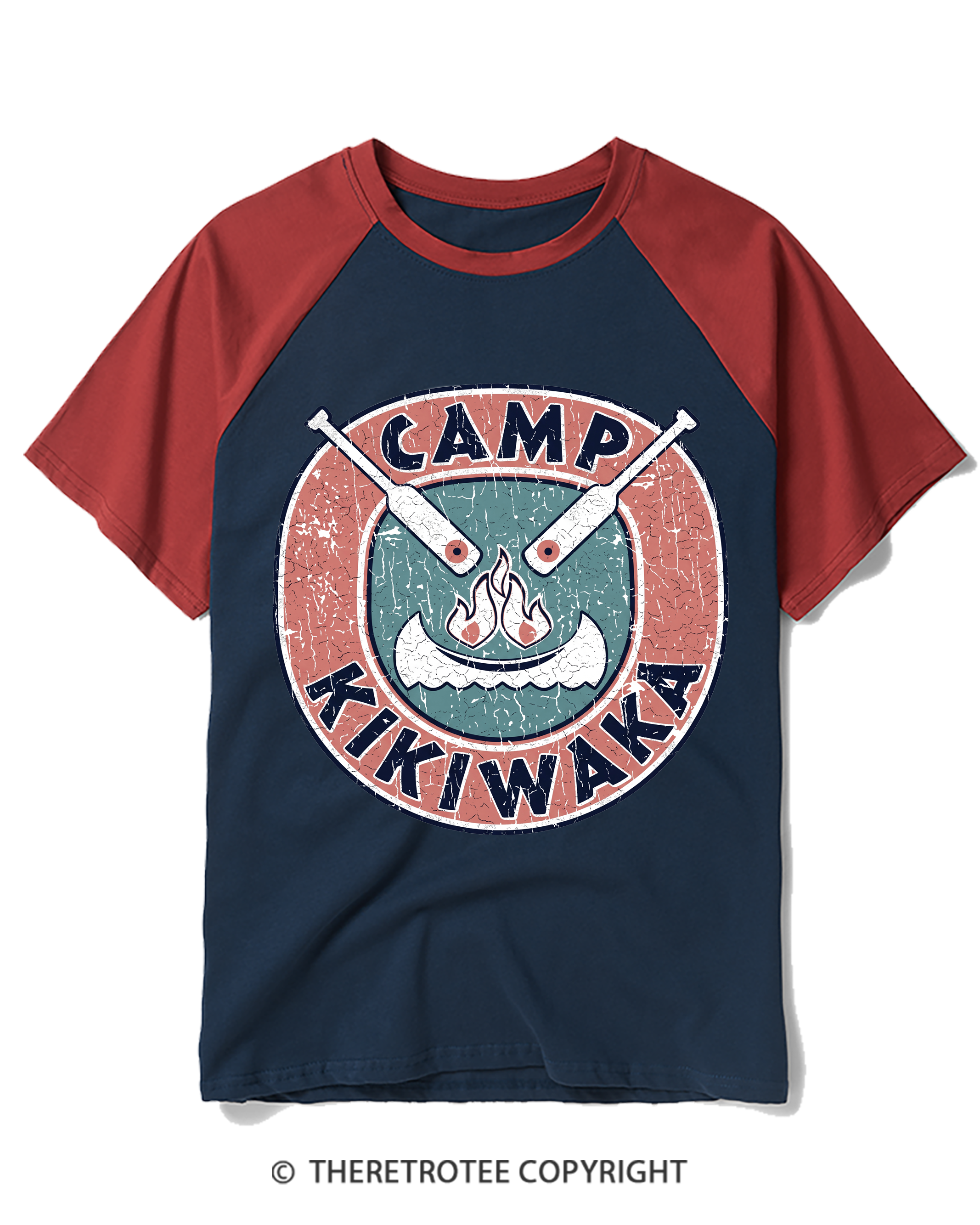 TheRetroTee Camp Kikiwiha Raglan Baseball T-Shirt