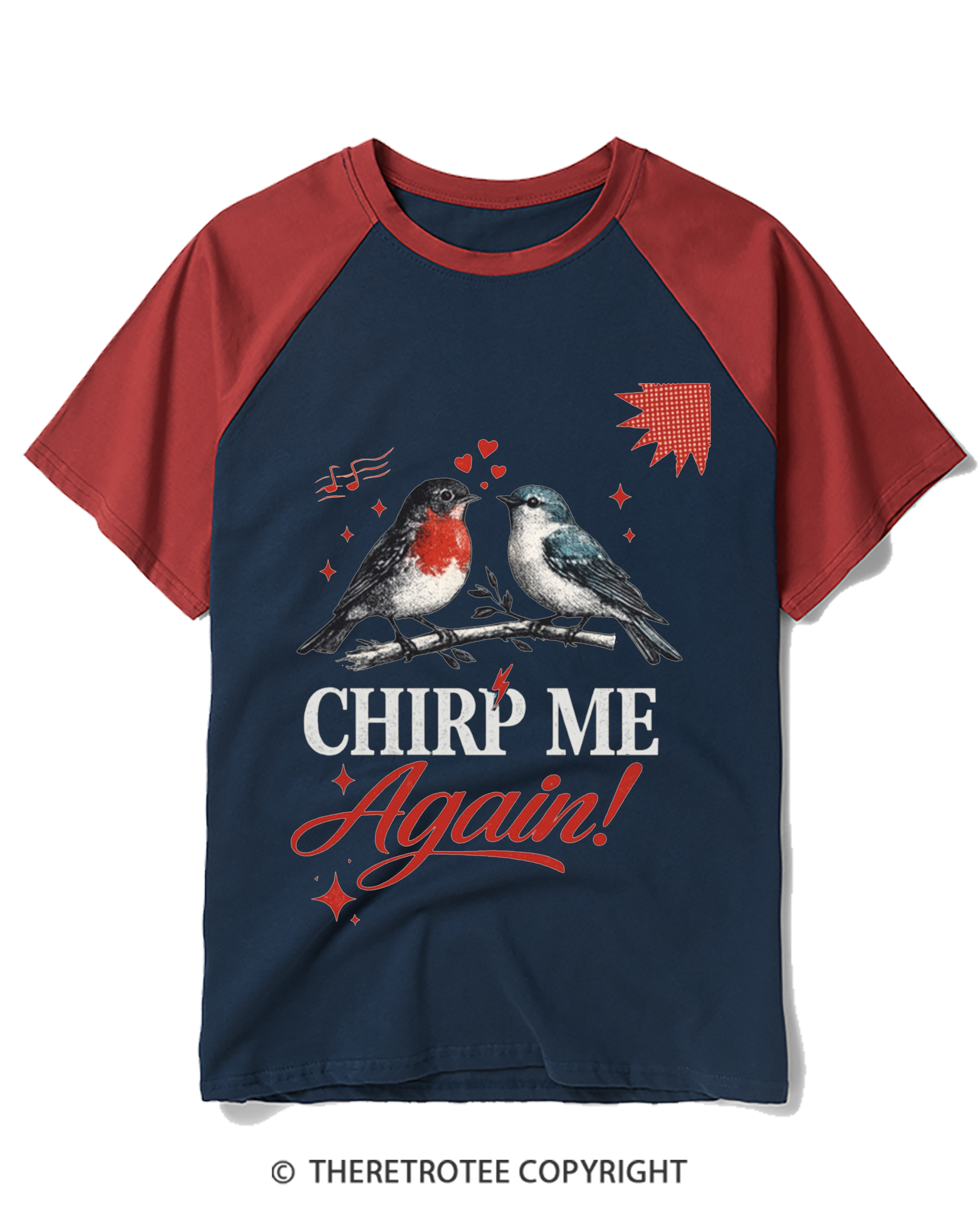 TheRetroTee Chirp Me Again Raglan Baseball T-Shirt