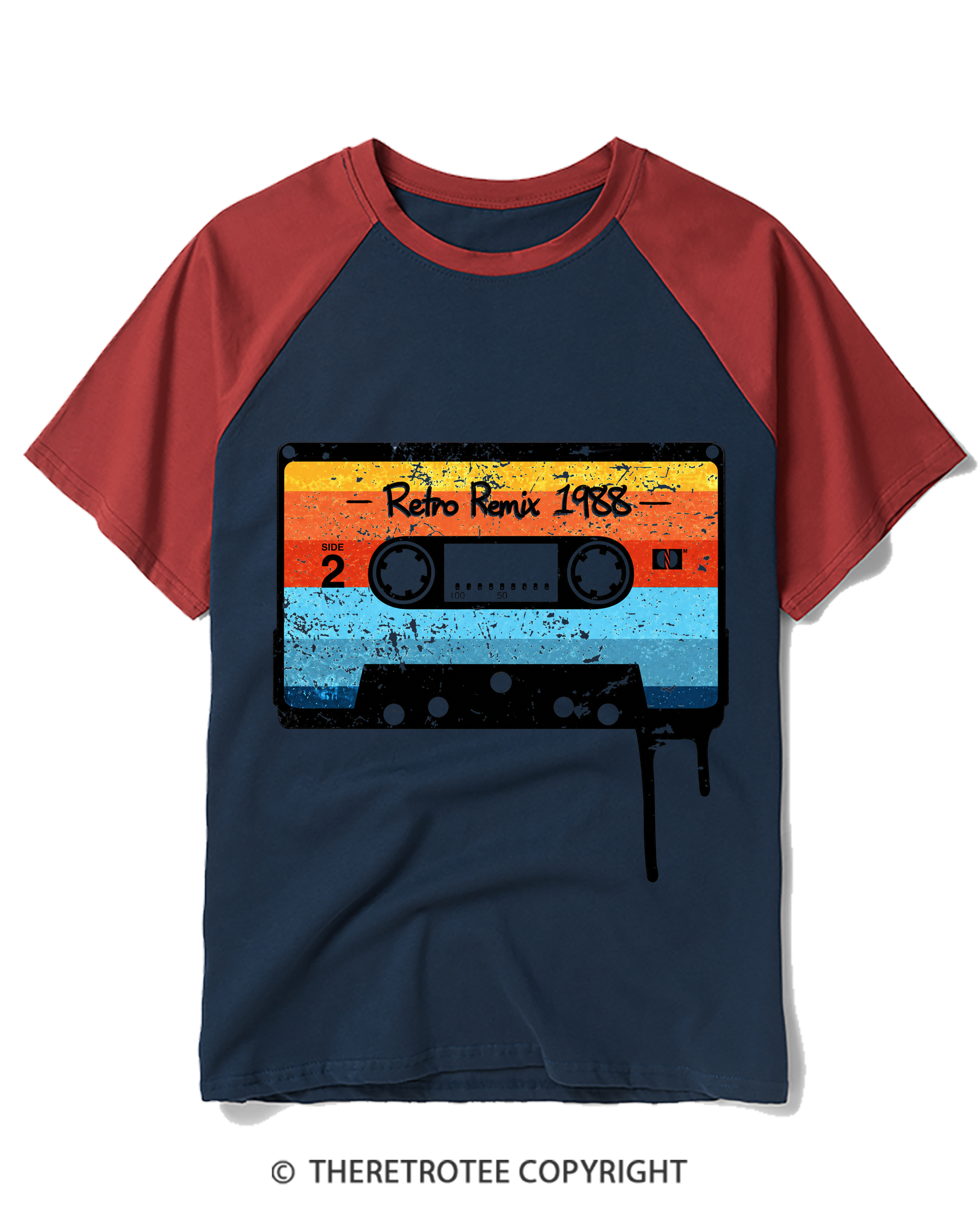TheRetroTee Retro Remix 1988 Raglan Baseball T-Shirt