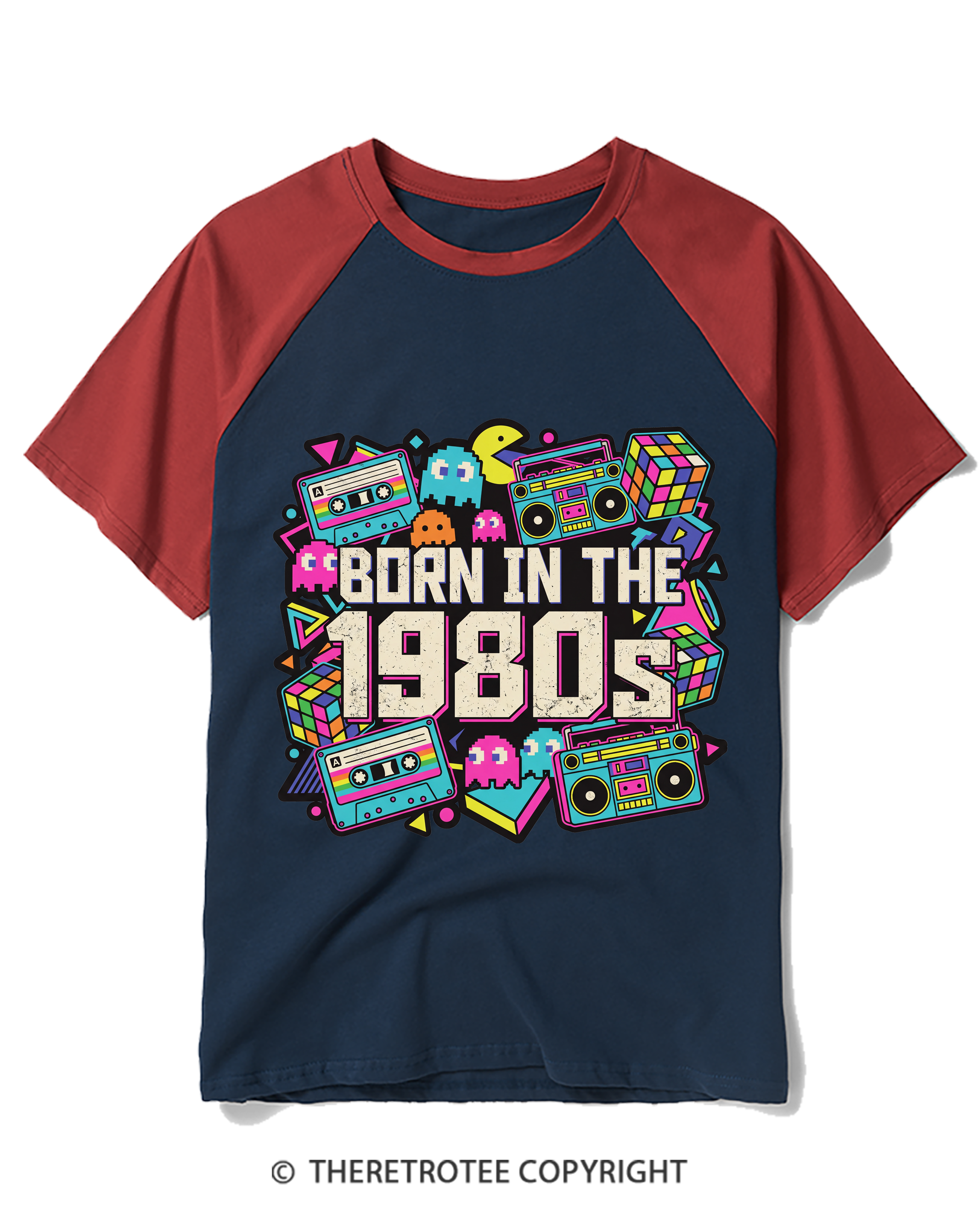 TheRetroTee Born in the 1980s Raglan Baseball T-Shirt