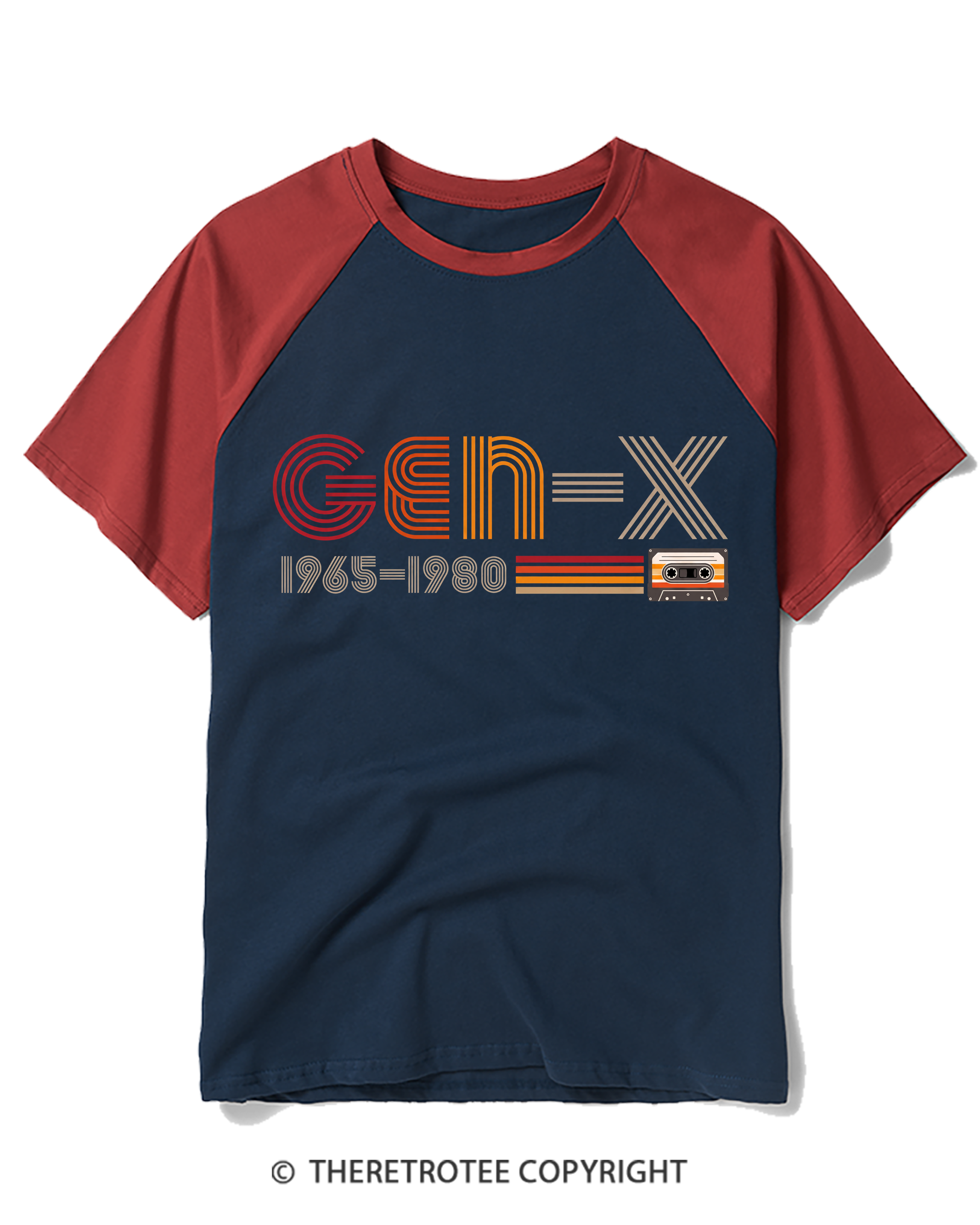 TheRetroTee Retro Gen X Raglan Baseball T-Shirt