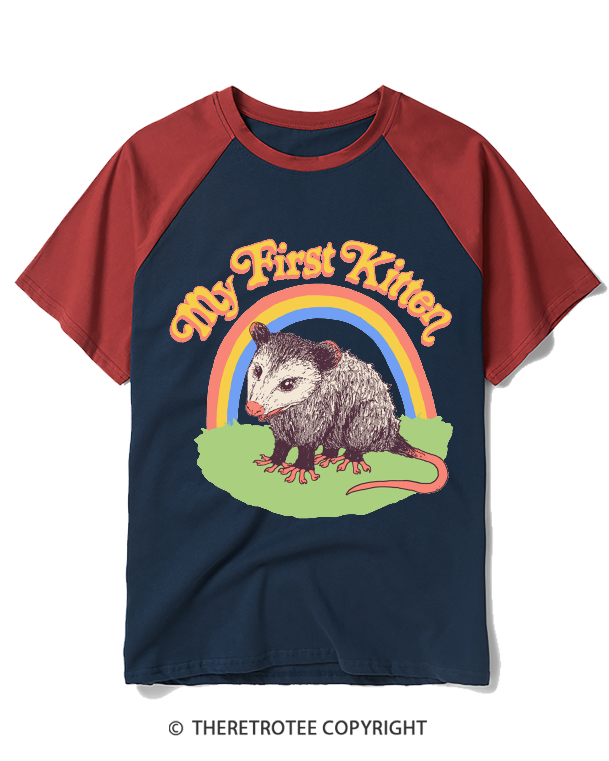 TheRetroTee My First Kitten Raglan Baseball T-Shirt