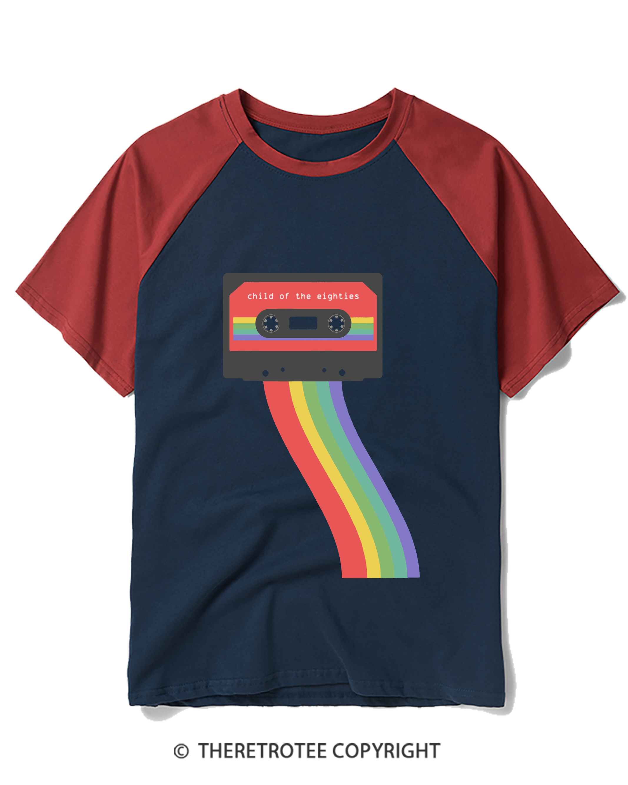 TheRetroTee Child Of The Eighties Raglan Baseball T-Shirt