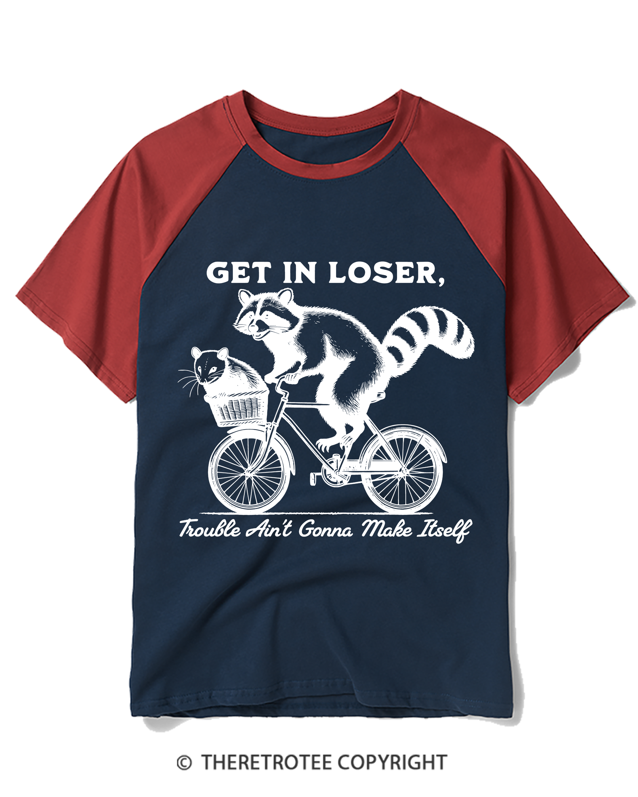 TheRetroTee Get In Loser Raglan Baseball T-Shirt