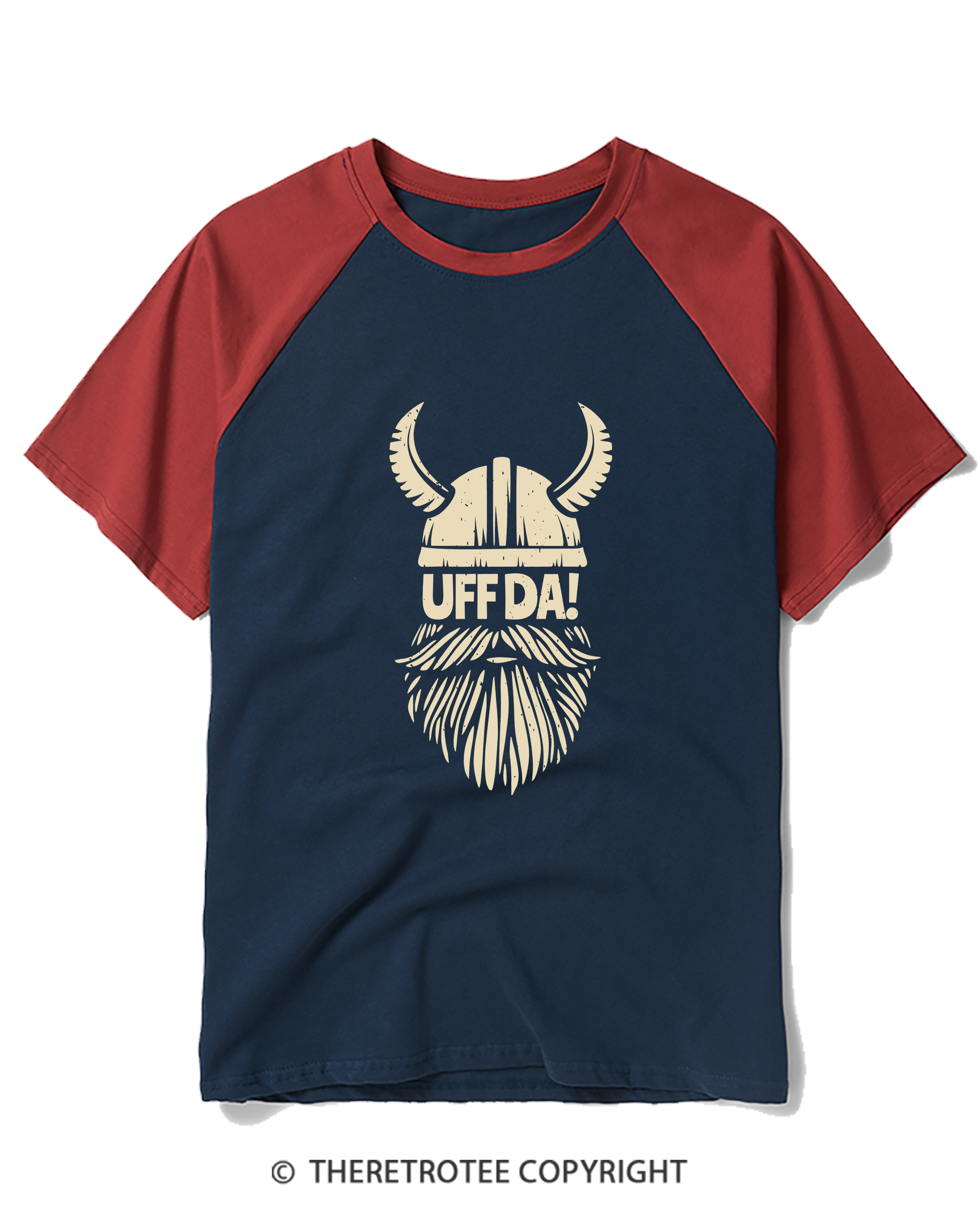 TheRetroTee Uffda Raglan Baseball T-Shirt