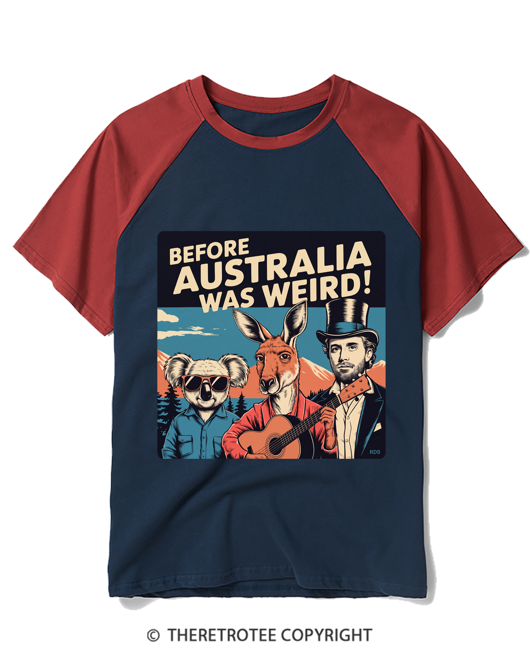 TheRetroTee Before Australia Was Weird! Raglan Baseball T-Shirt