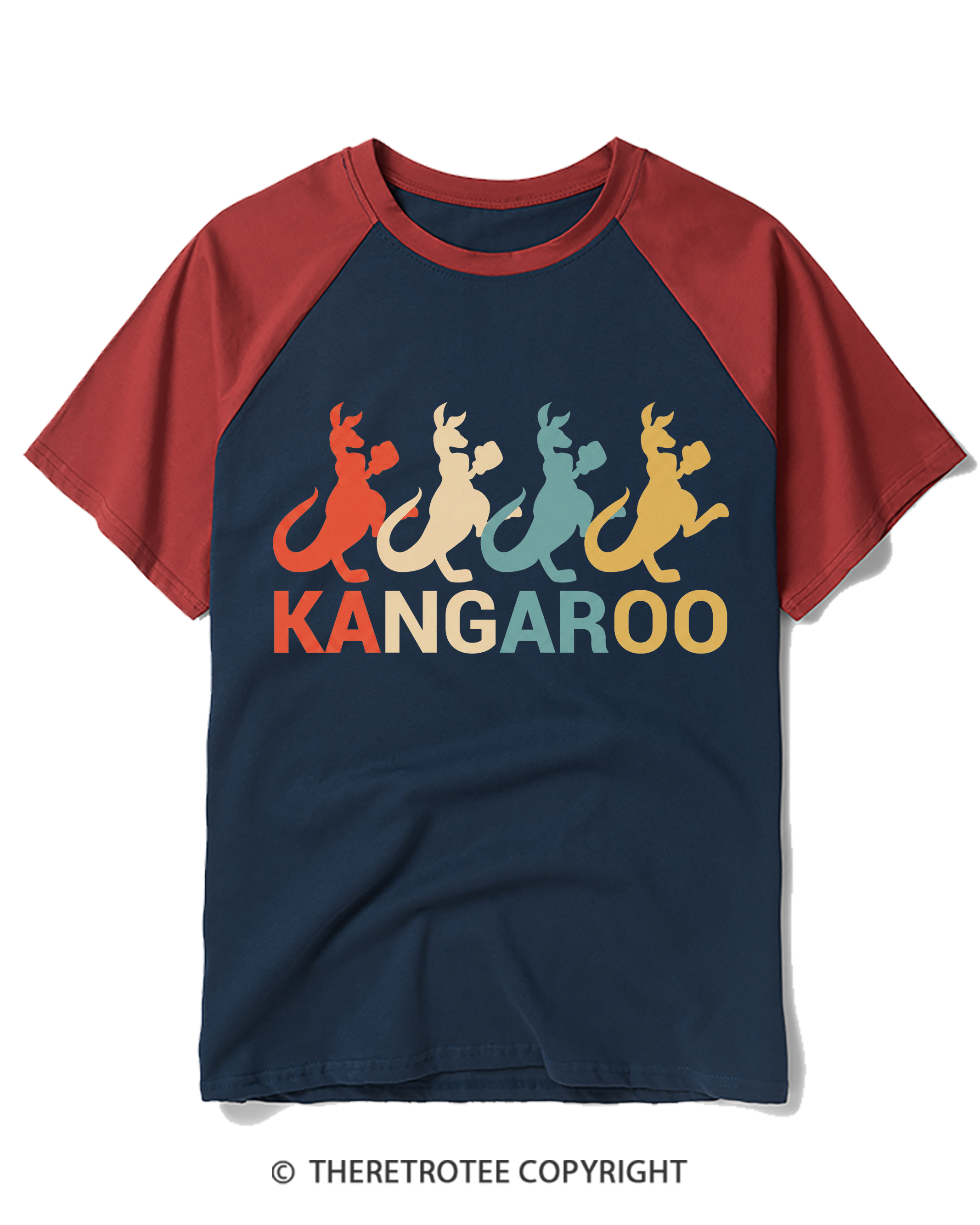 TheRetroTee Kangaroo Raglan Baseball T-Shirt