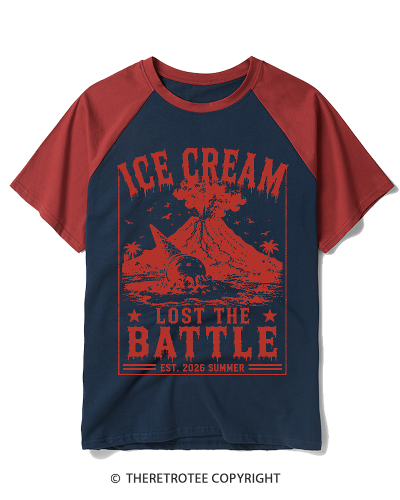 TheRetroTee Human Volcano 1970s Raglan Baseball T-Shirt