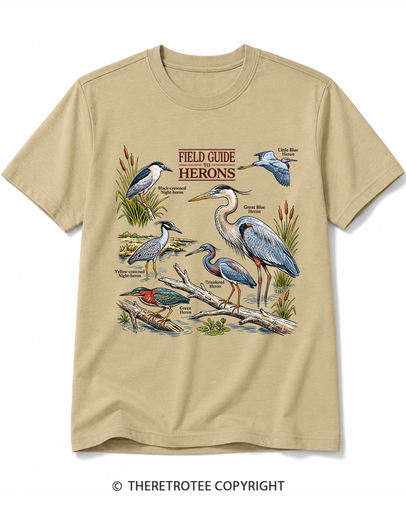 TheRetroTee Ivory Birdwatching Graphic 1990s Cotton T-Shirt