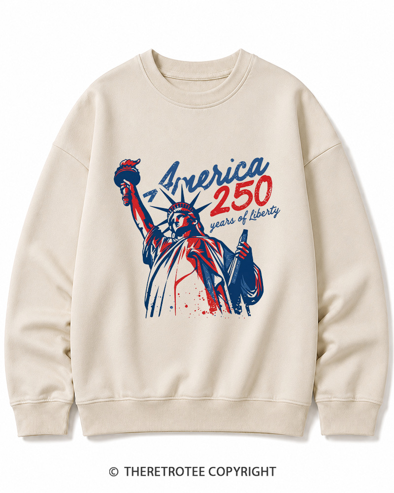 TheRetroTee 250 Years Of Liberty Retro 1776 Cotton Sweatshirt