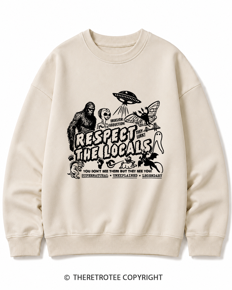 TheRetroTee Respect The Locals 1970s Cotton Sweatshirt