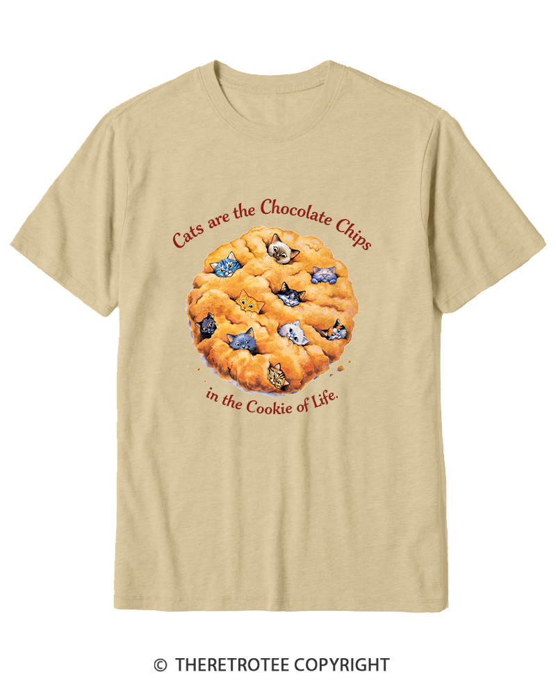 TheRetroTee Cats are the Chocolate Chip 1990s Cotton T-Shirt