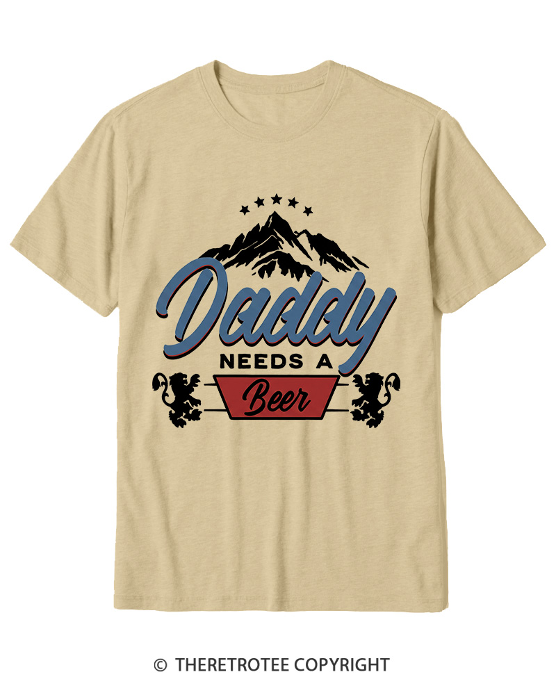 TheRetroTee Dad Needs A Beer 1970s Cotton T-Shirt