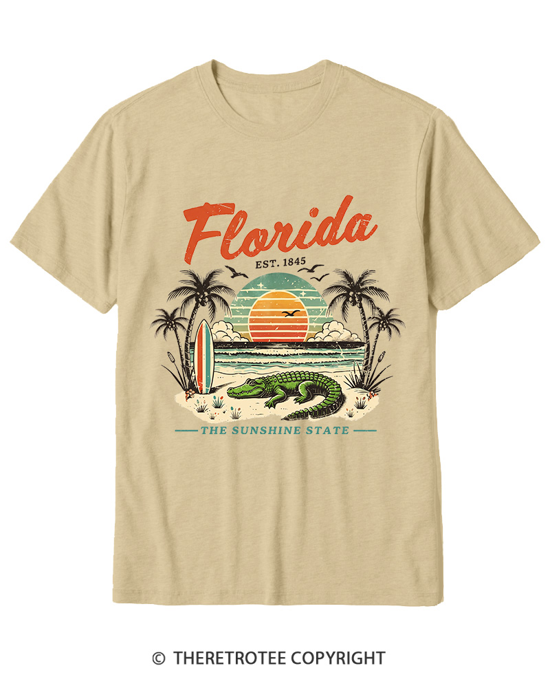 TheRetroTee Florida 1970s Cotton T-Shirt