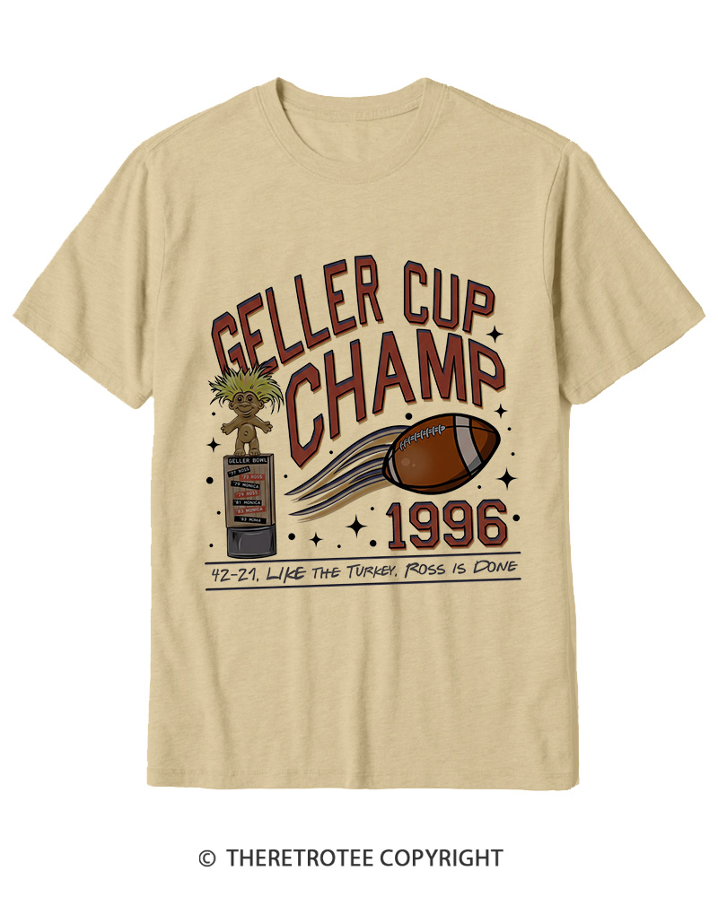 TheRetroTee Geller Bowl 1990s Cotton T-Shirt