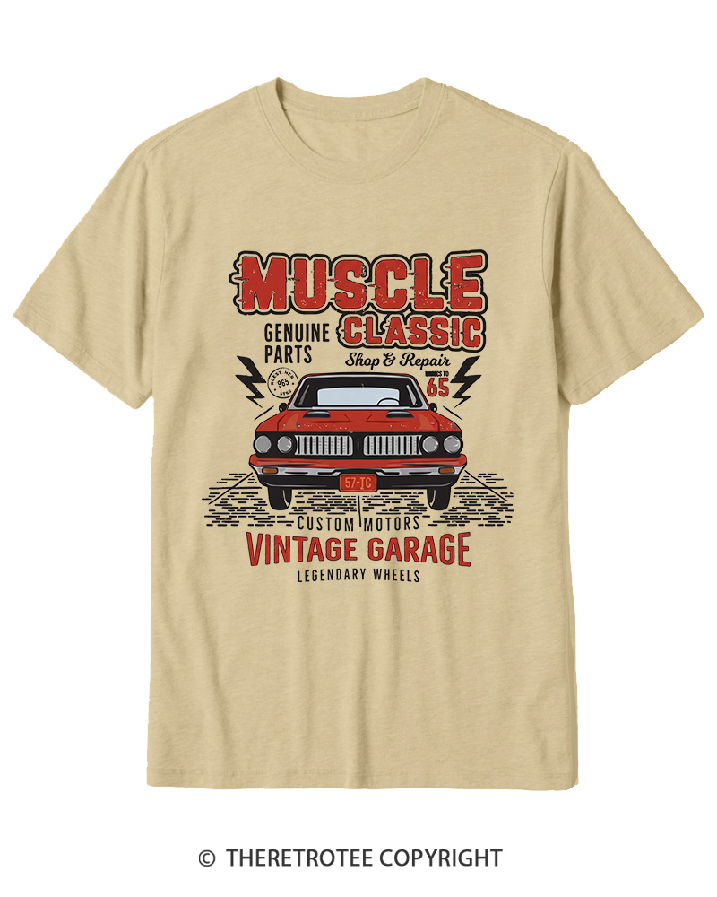 TheRetroTee Muscle Classic 1970s Cotton T-Shirt