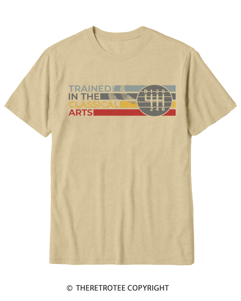 TheRetroTee Trained In The Classical Arts Speed Manual Transmission 1980s Cotton T-Shirt