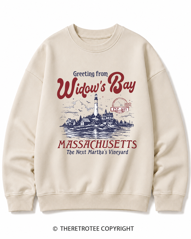 TheRetroTee Getting On Widow’s Bay 1980s Halloween Cotton Sweatshirt