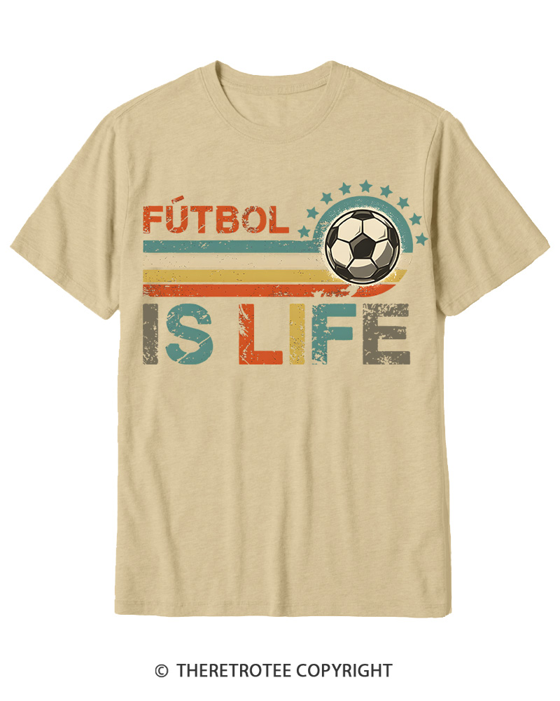 TheRetroTee Futbol Is Life 1970s Cotton T-Shirt
